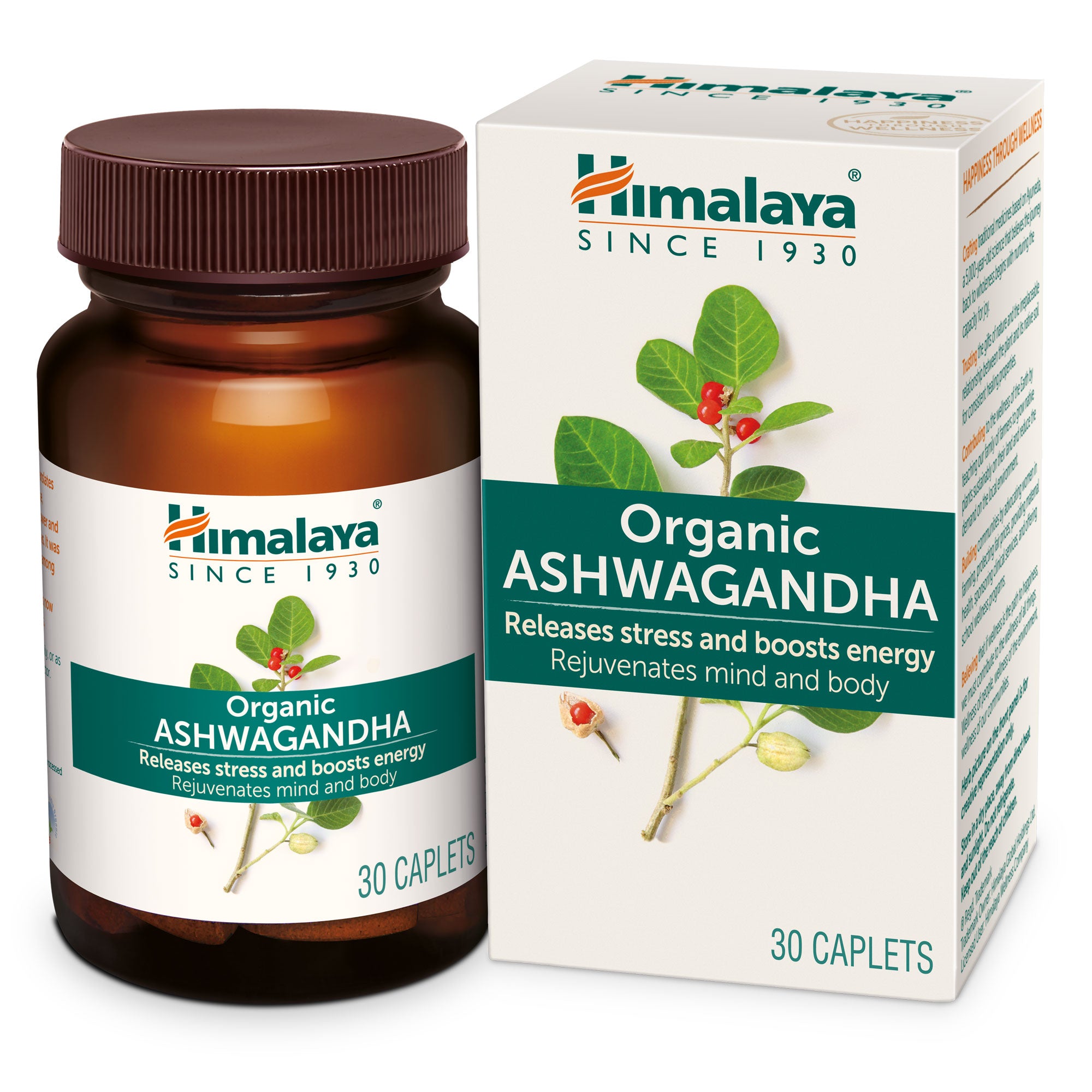 Buy Himalaya Organic Ashwagandha 30 Caplets, 60 Caplets – Himalaya ...