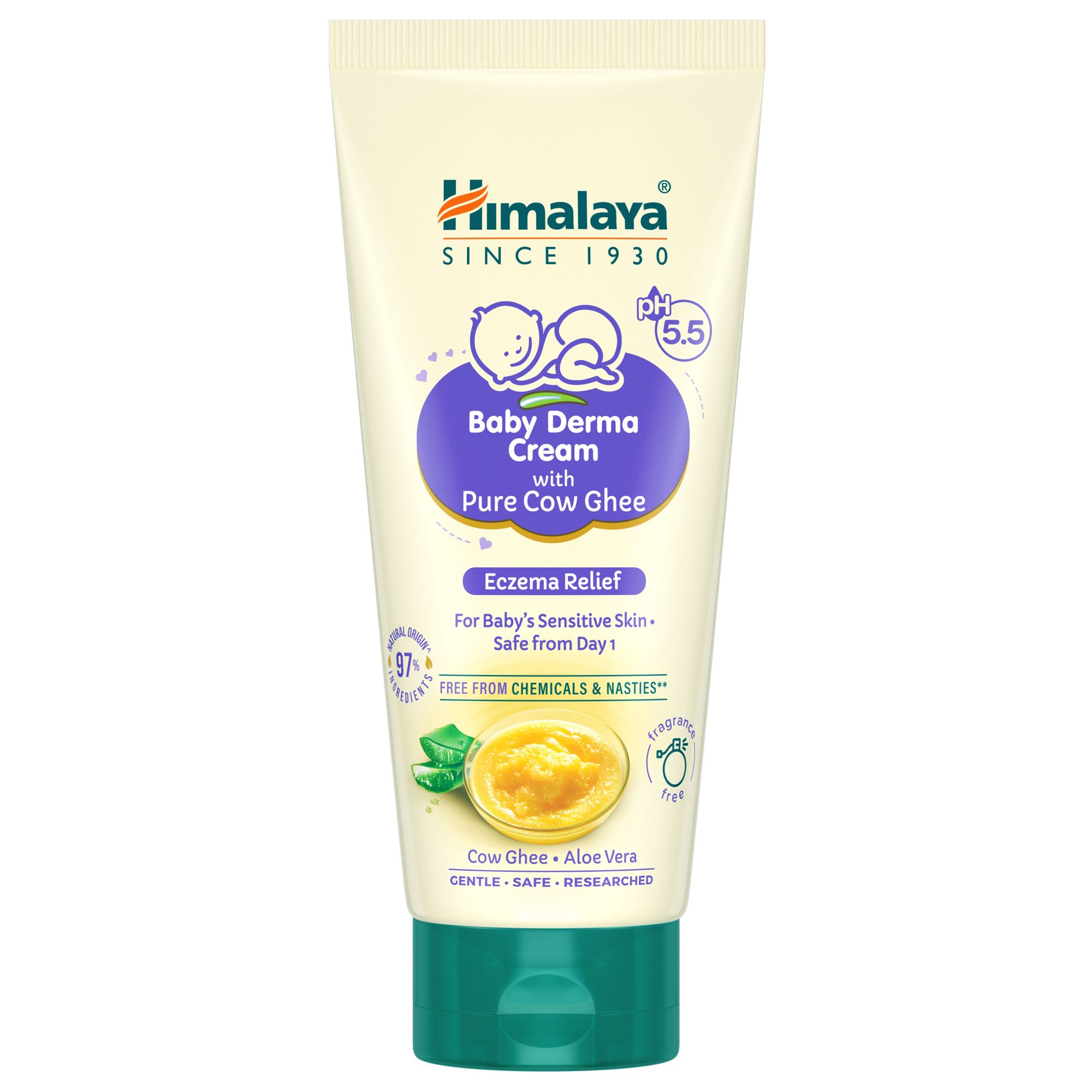 Himalaya Baby Derma Cream with Pure Cow Ghee 50g Tube Front