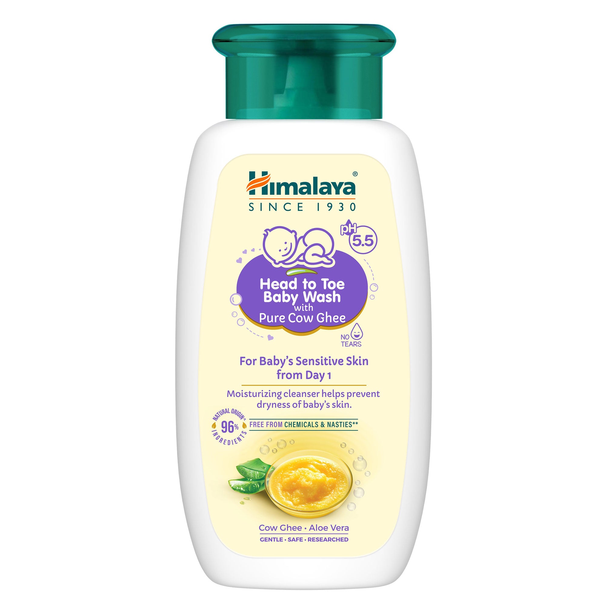 Himalaya Head to Toe Baby Wash with Pure Cow Ghee 100ml Front