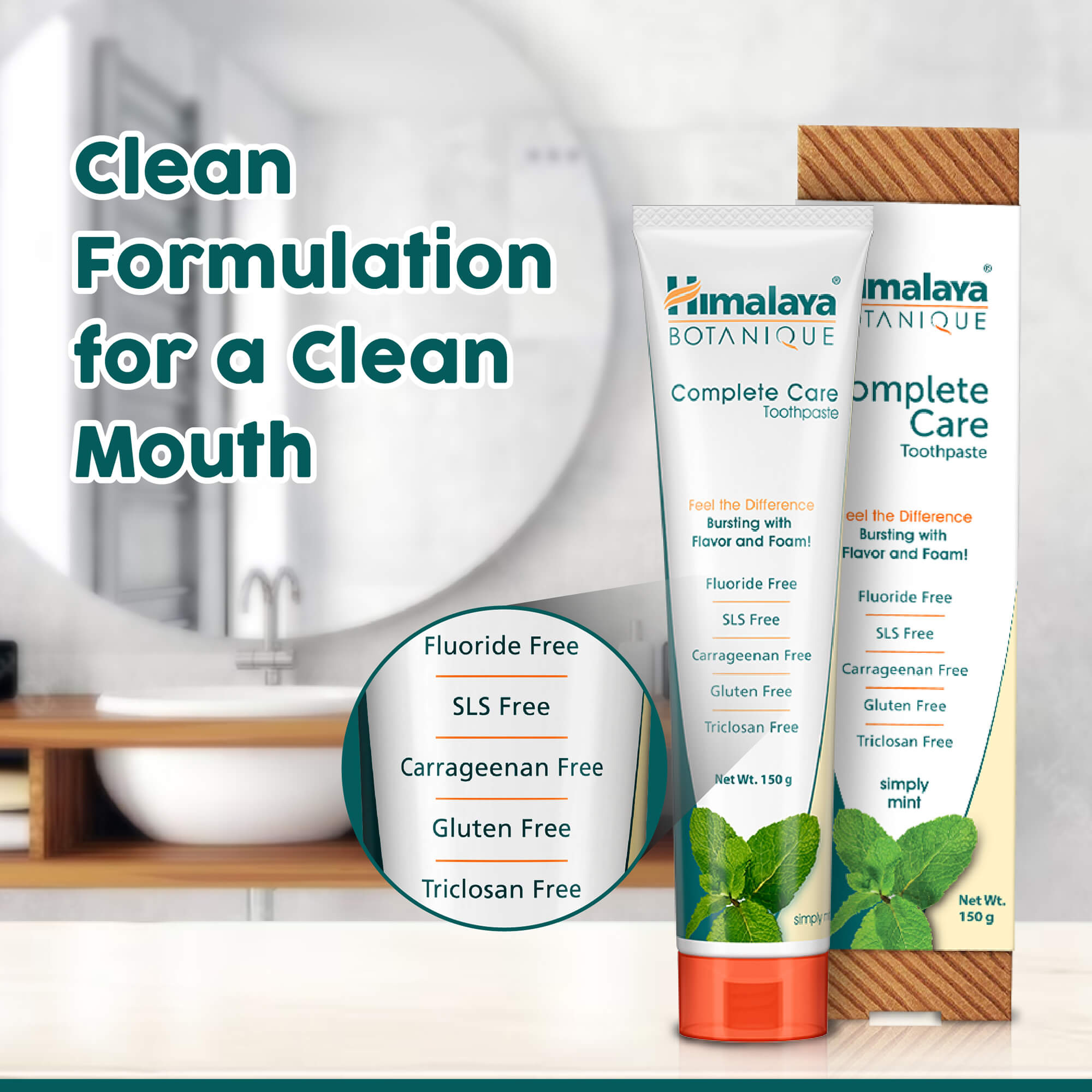 Himalaya BOTANIQUE Complete Care Toothpaste (Simply Mint) - Clean Formulation