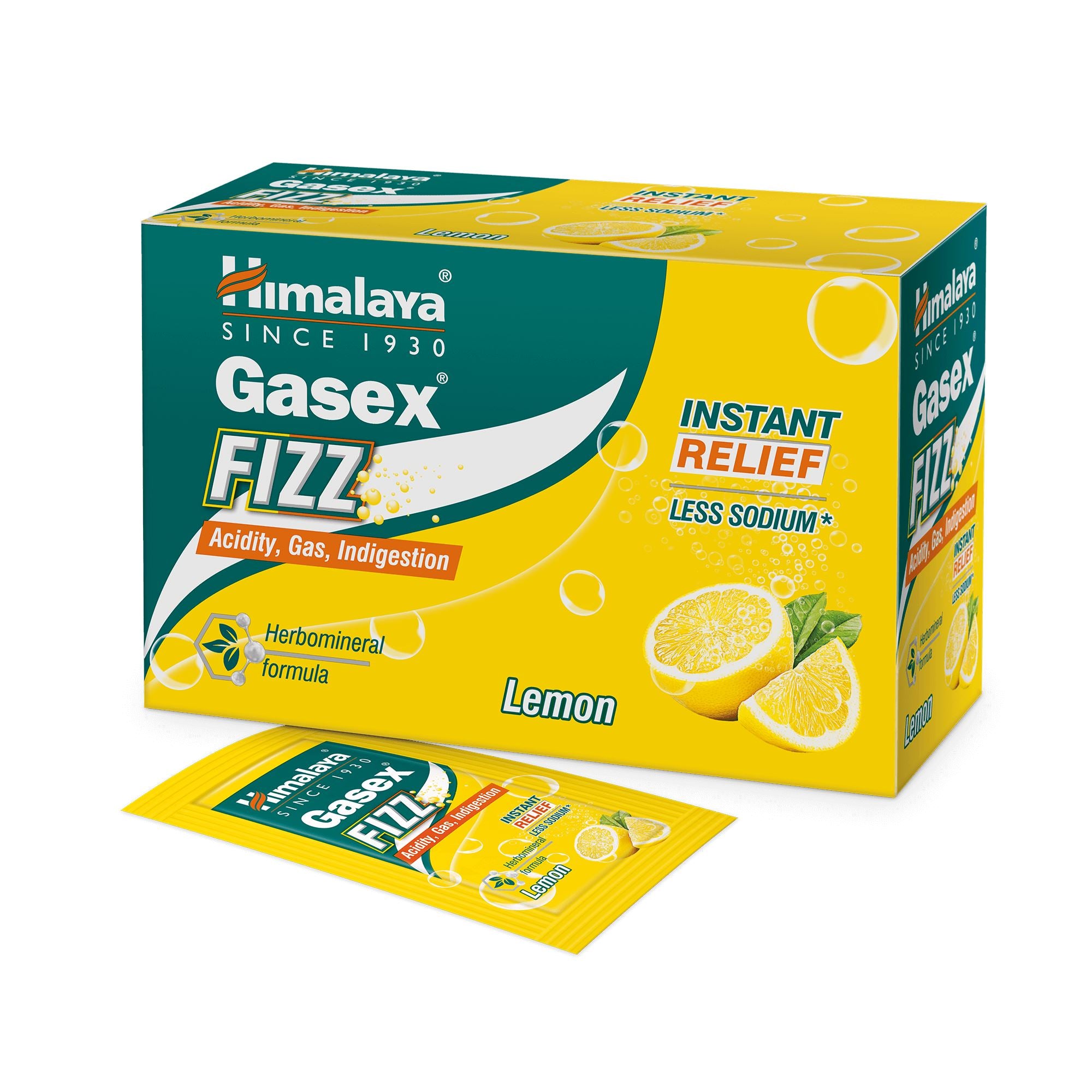 Himalaya Gasex Fizz (Lemon) 10s - Instant Relief from Acidity