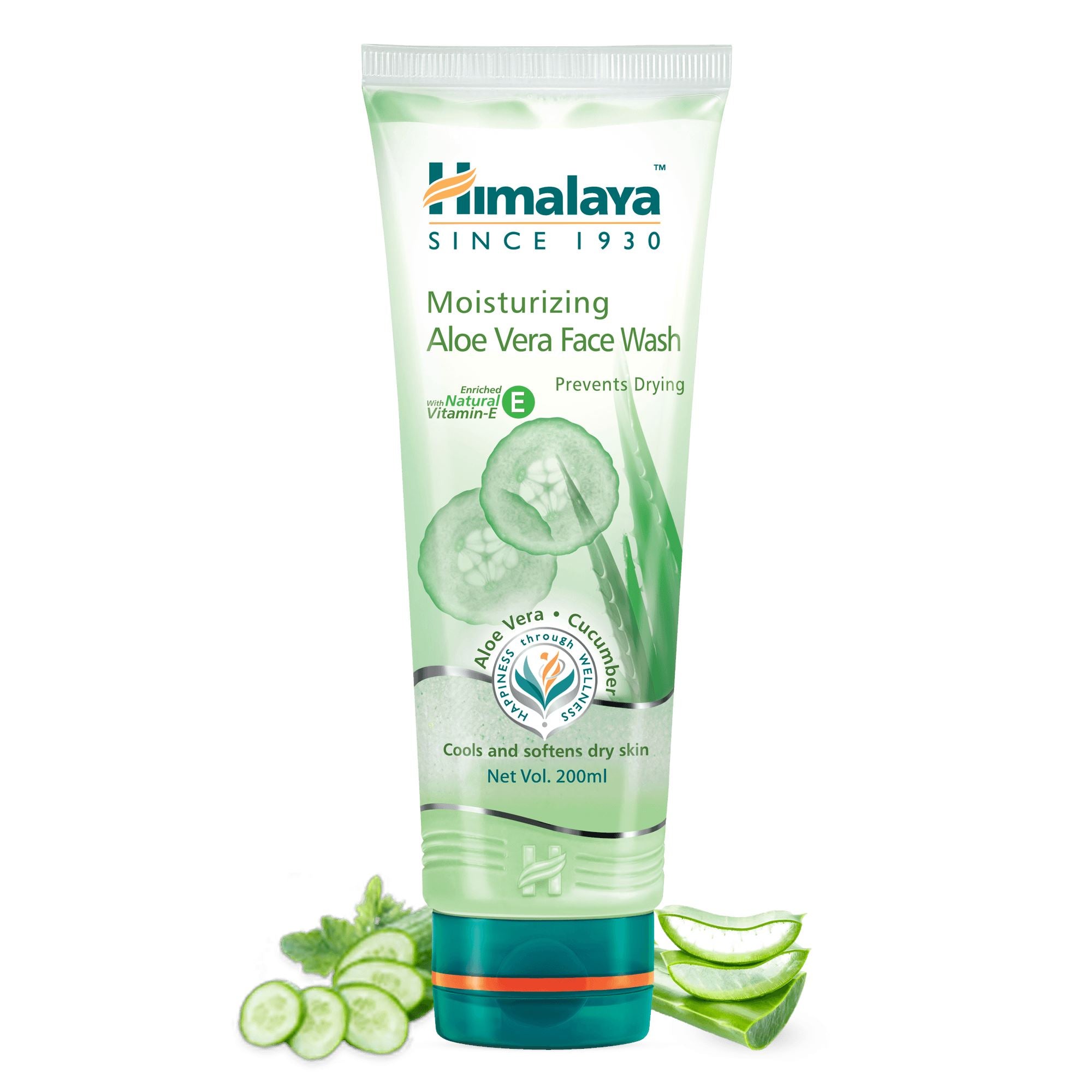 Himalaya Moisturizing Aloe Vera Face Wash 200ml - Cools and softens dry skin