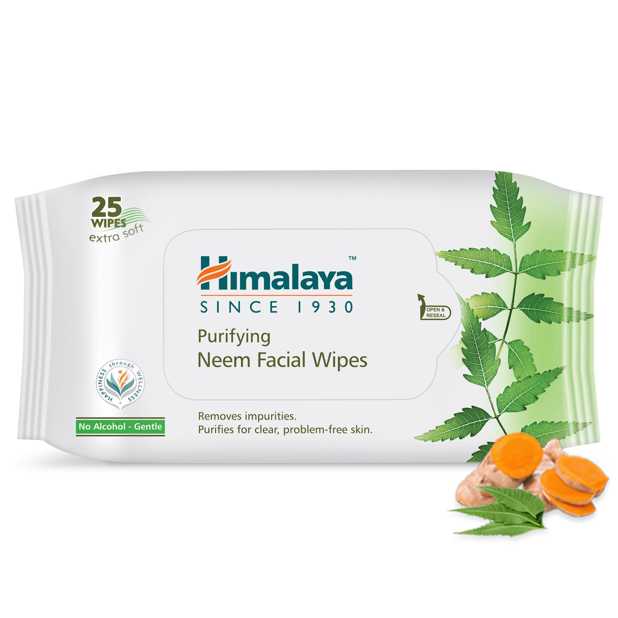 Himalaya Purifying Neem Facial Wipes 25 Count - Purifies for clear, problems-free skin