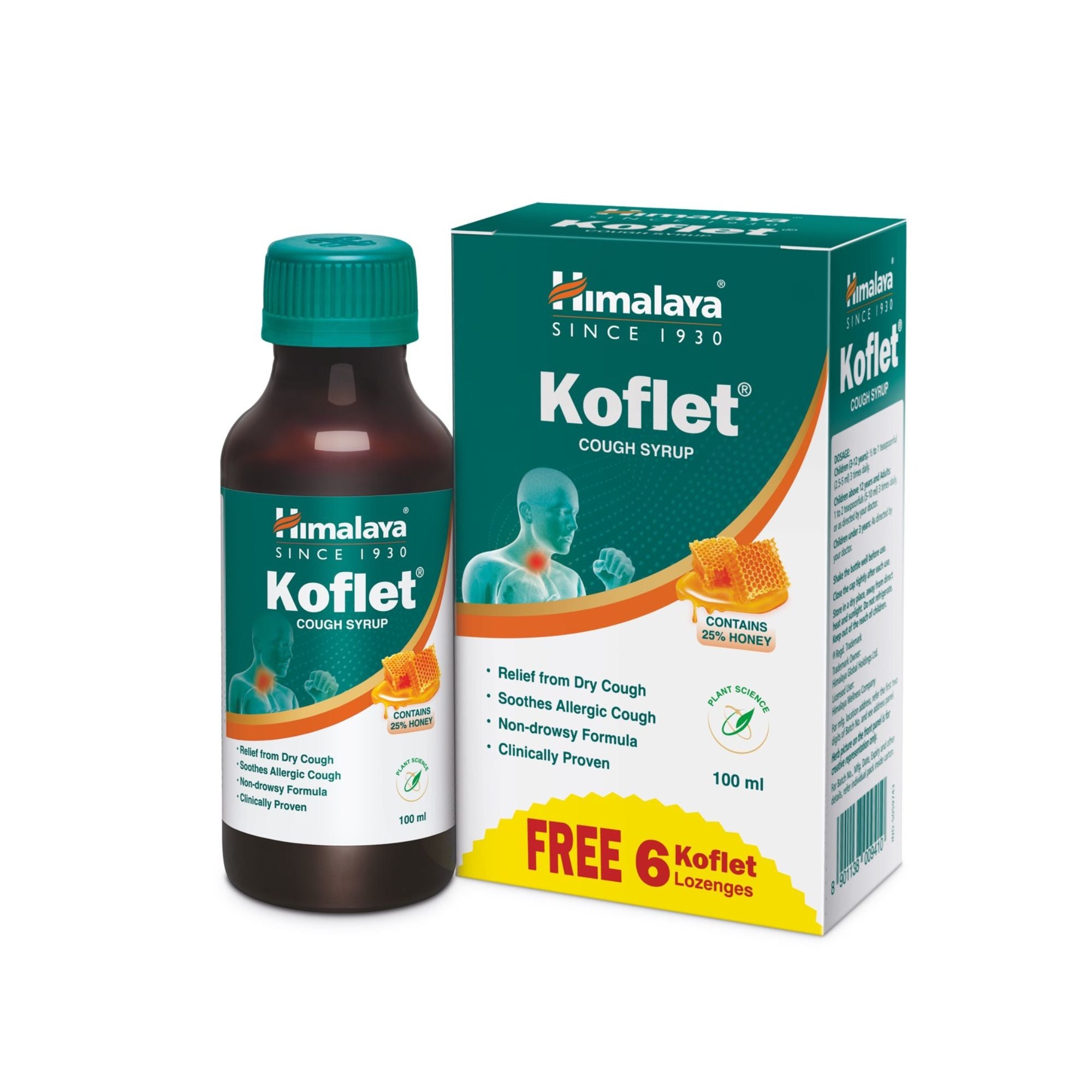 KOFLET SYRUP 100 ML + 6 LOZENGES FREE