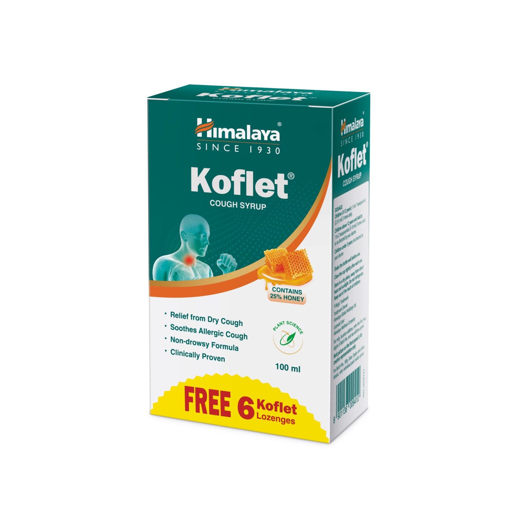 KOFLET SYRUP 100 ML + 6 LOZENGES FREE