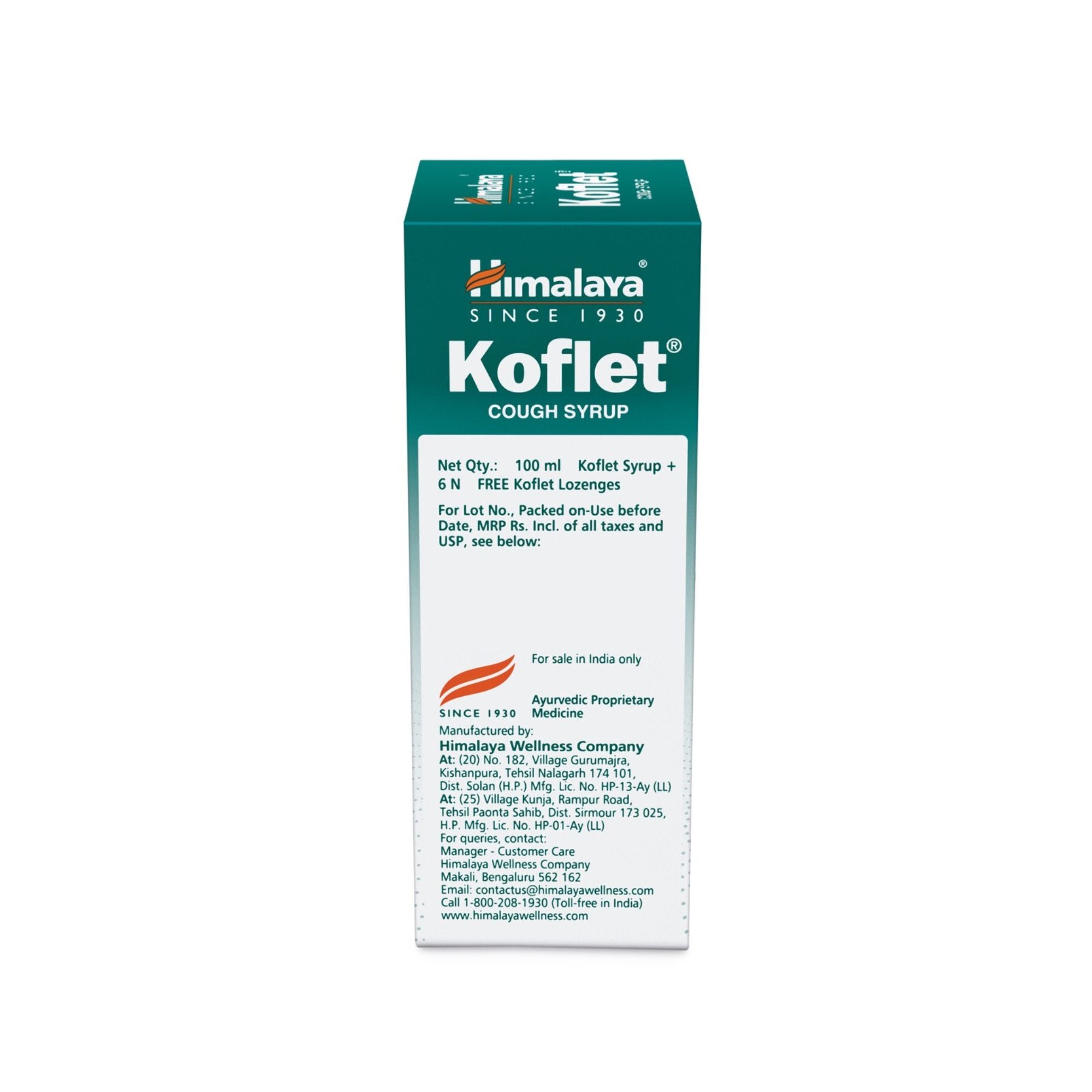 KOFLET SYRUP 100 ML + 6 LOZENGES FREE – Himalaya Wellness (India)