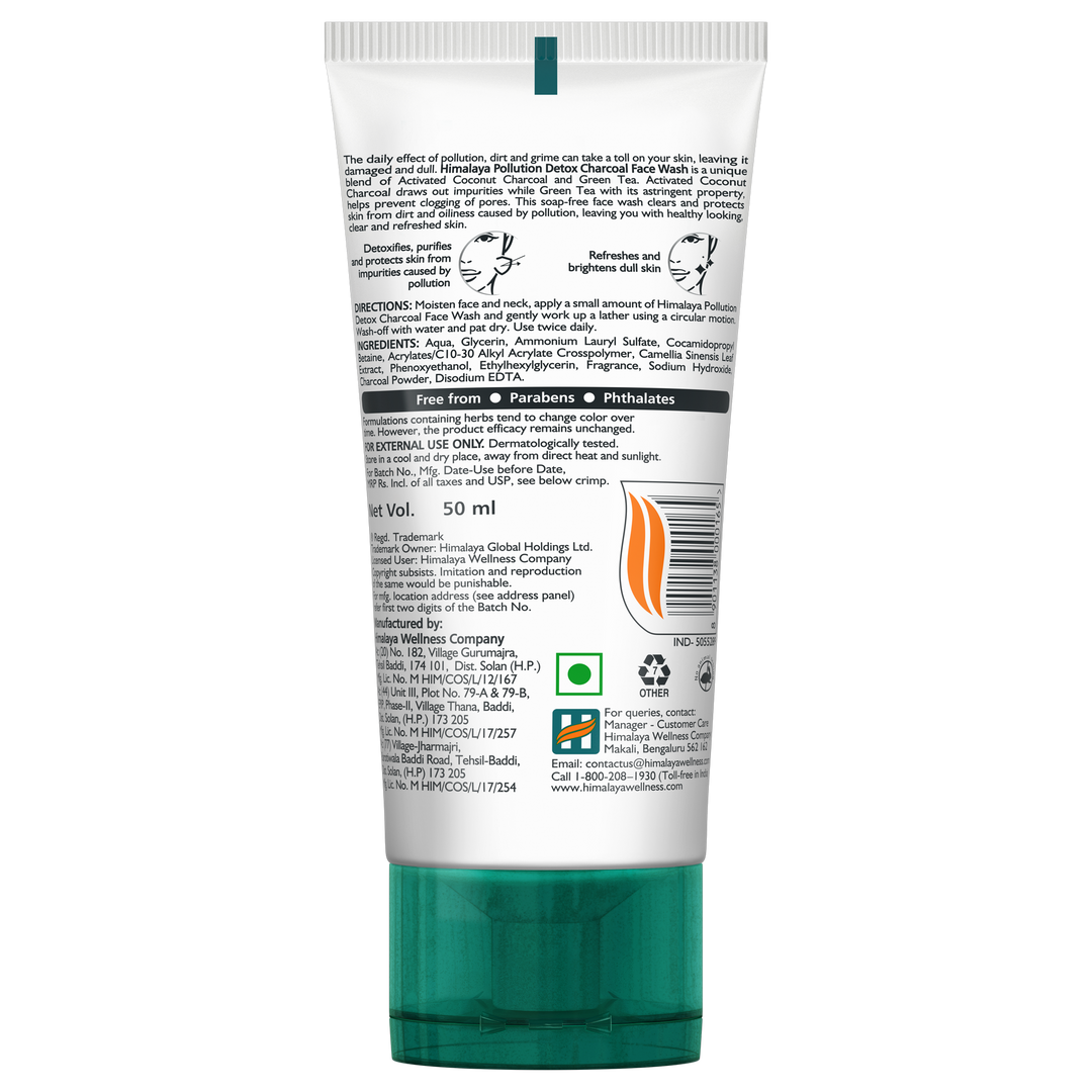 Buy Himalaya Pollution Detox Charcoal Face Wash 50ml, 100ml, 200ml