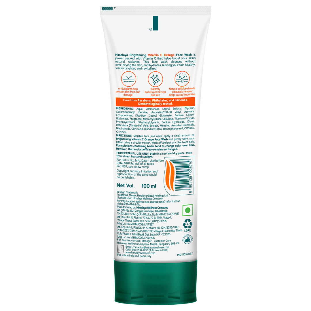 Himalaya Brightening Vitamin C Orange Face Wash Himalaya Wellness (India)