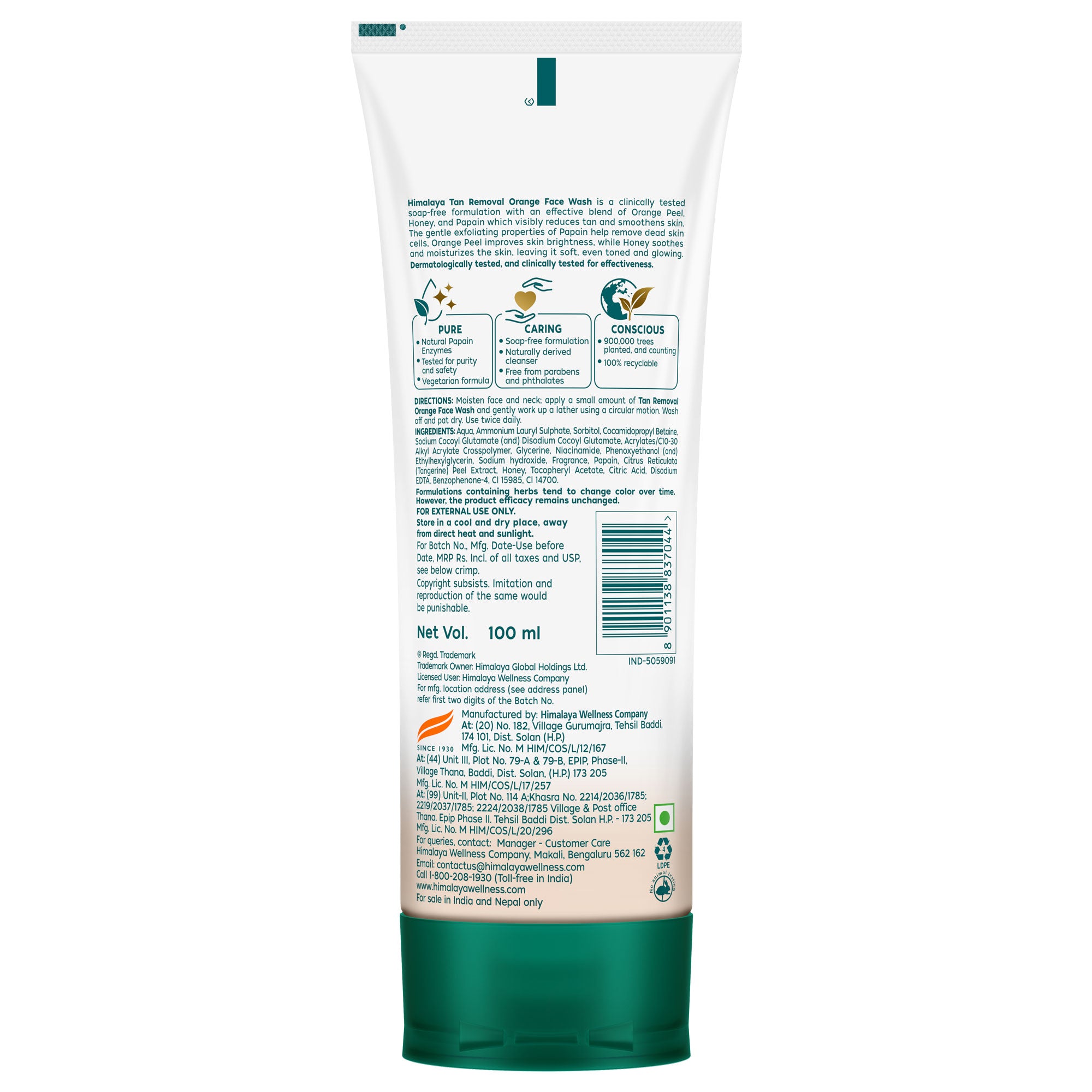 Tan Removal Orange Face Wash