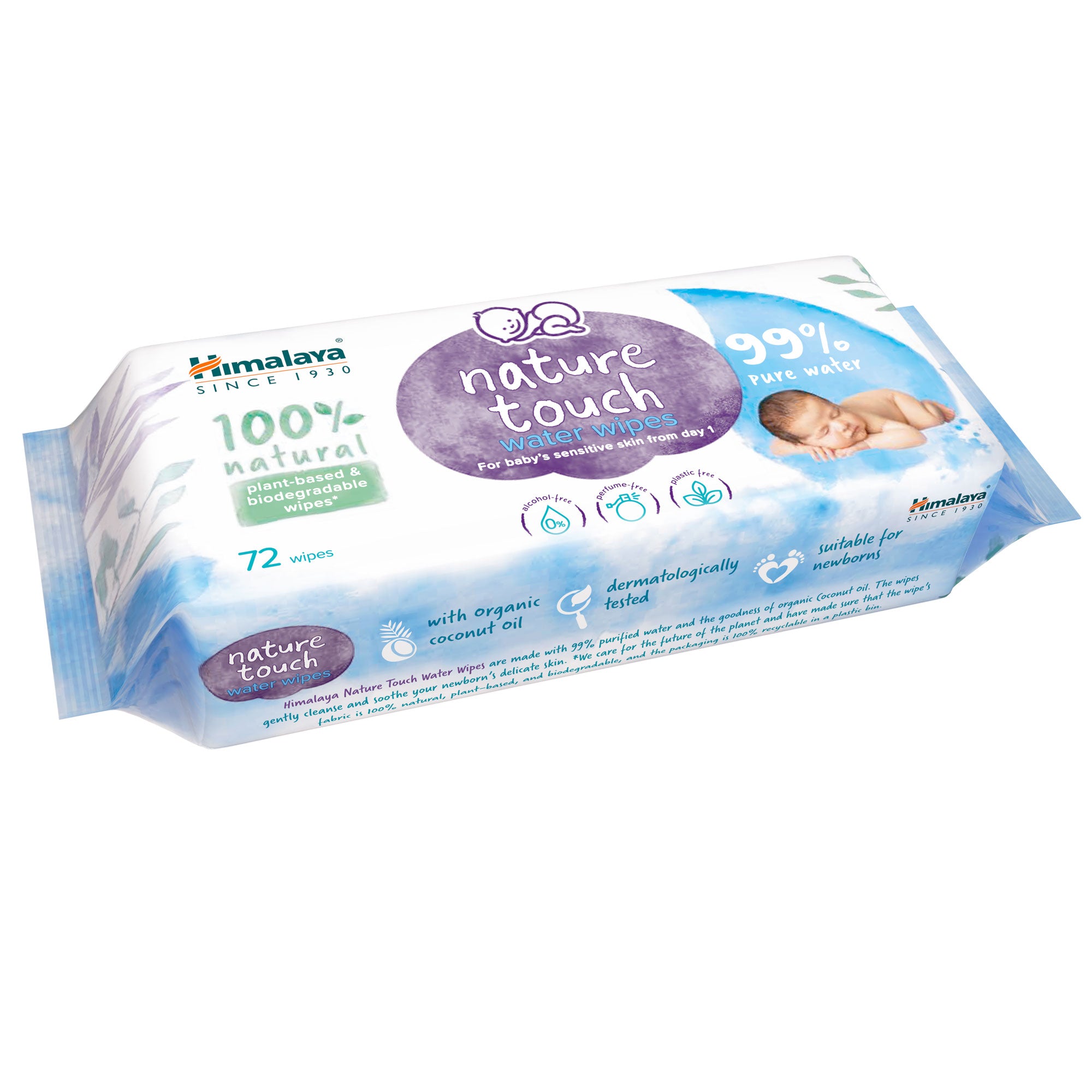 Himalaya Nature Touch Water Wipes 72s Top Left