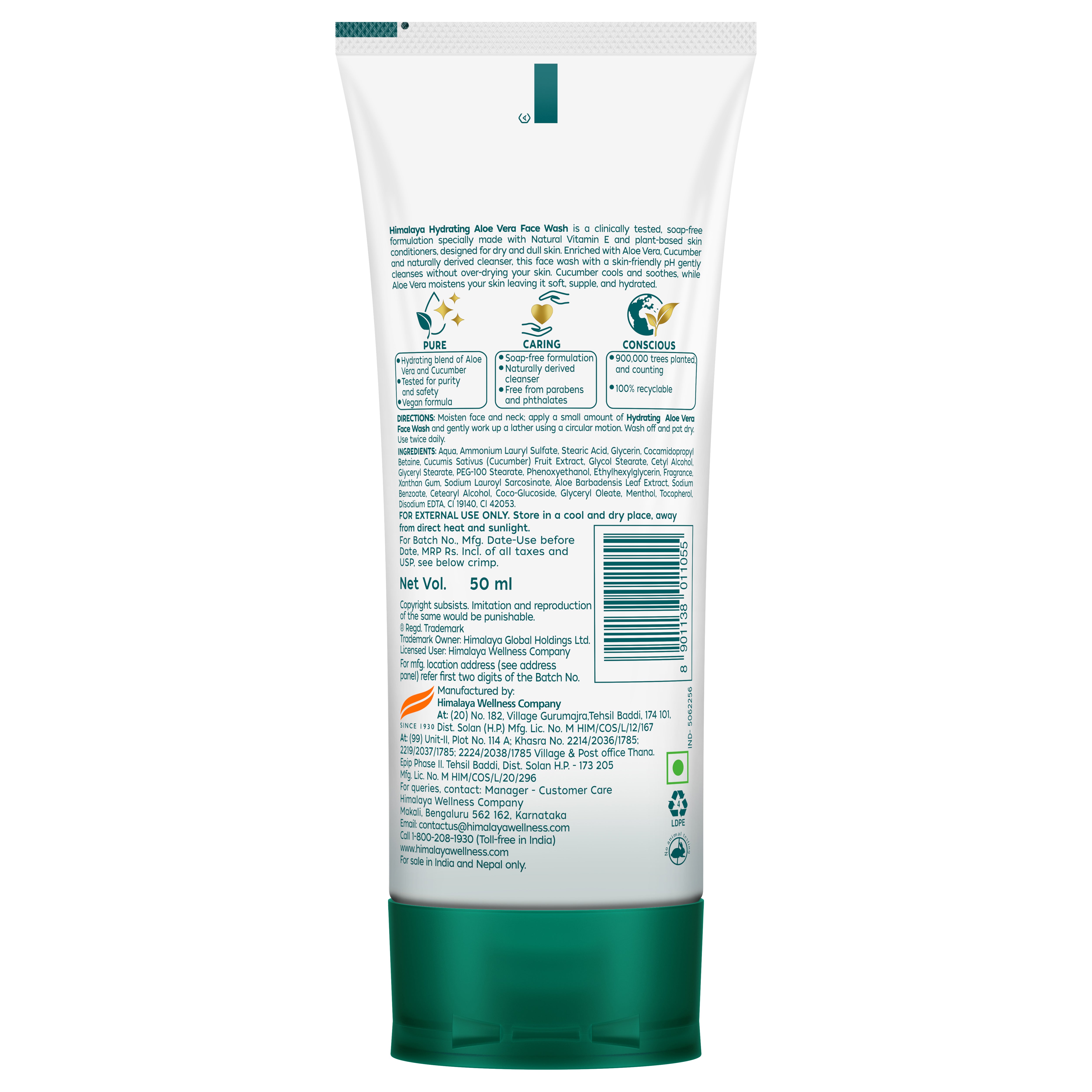 Himalaya Hydrating Aloe Vera Face Wash 50ml