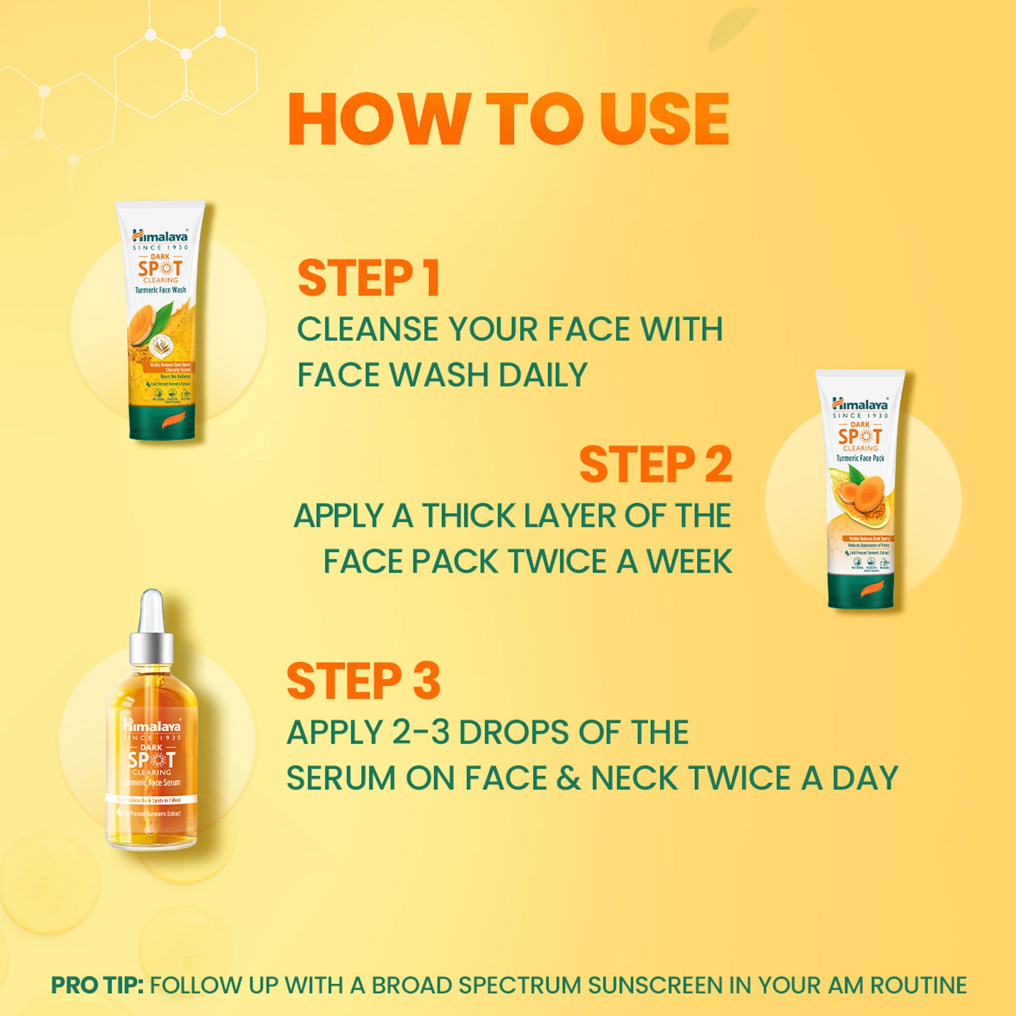 Himalaya Dark Spot Clearing Turmeric Kit - How to use