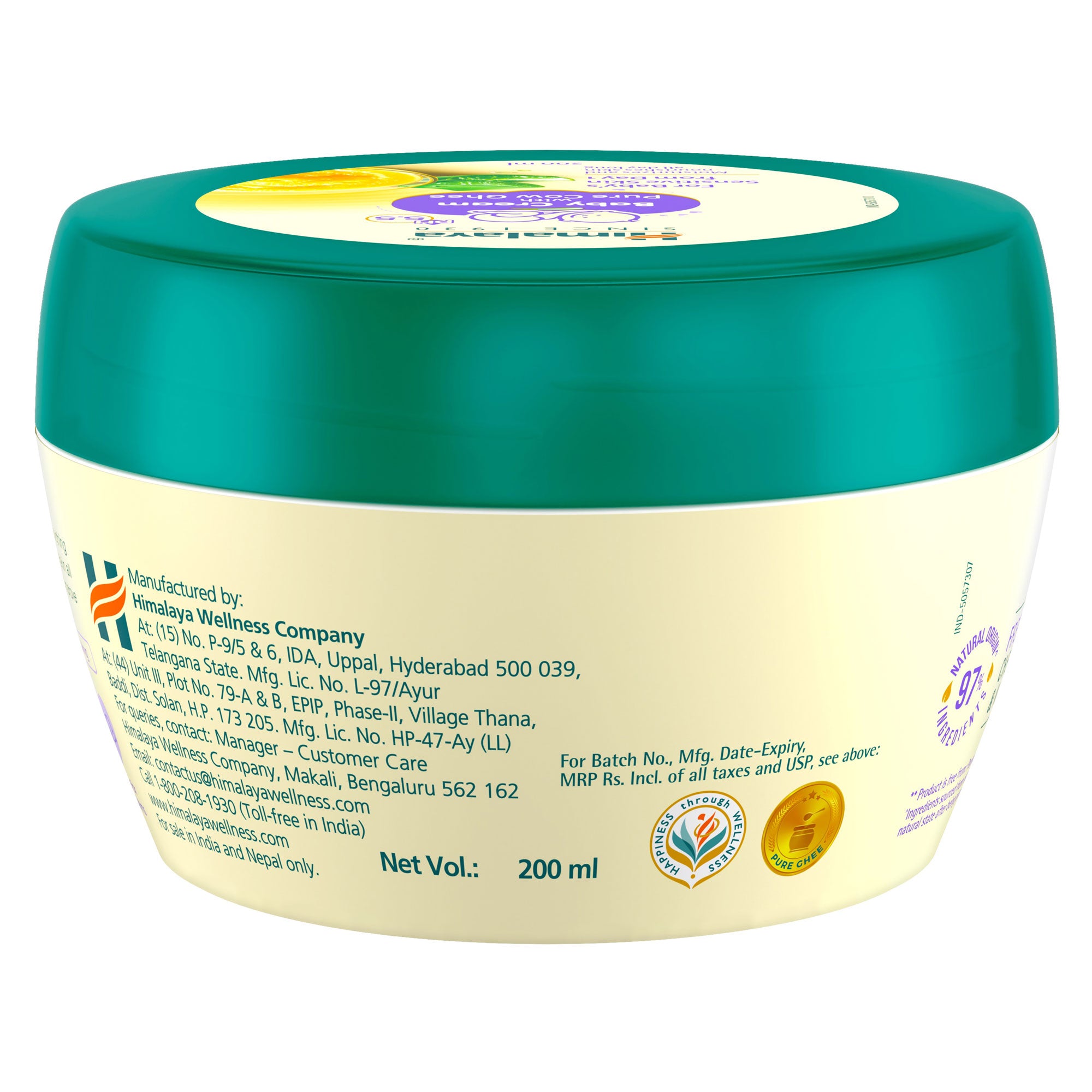 Himalaya Baby Cream With Pure Cow Ghee 200ml Details