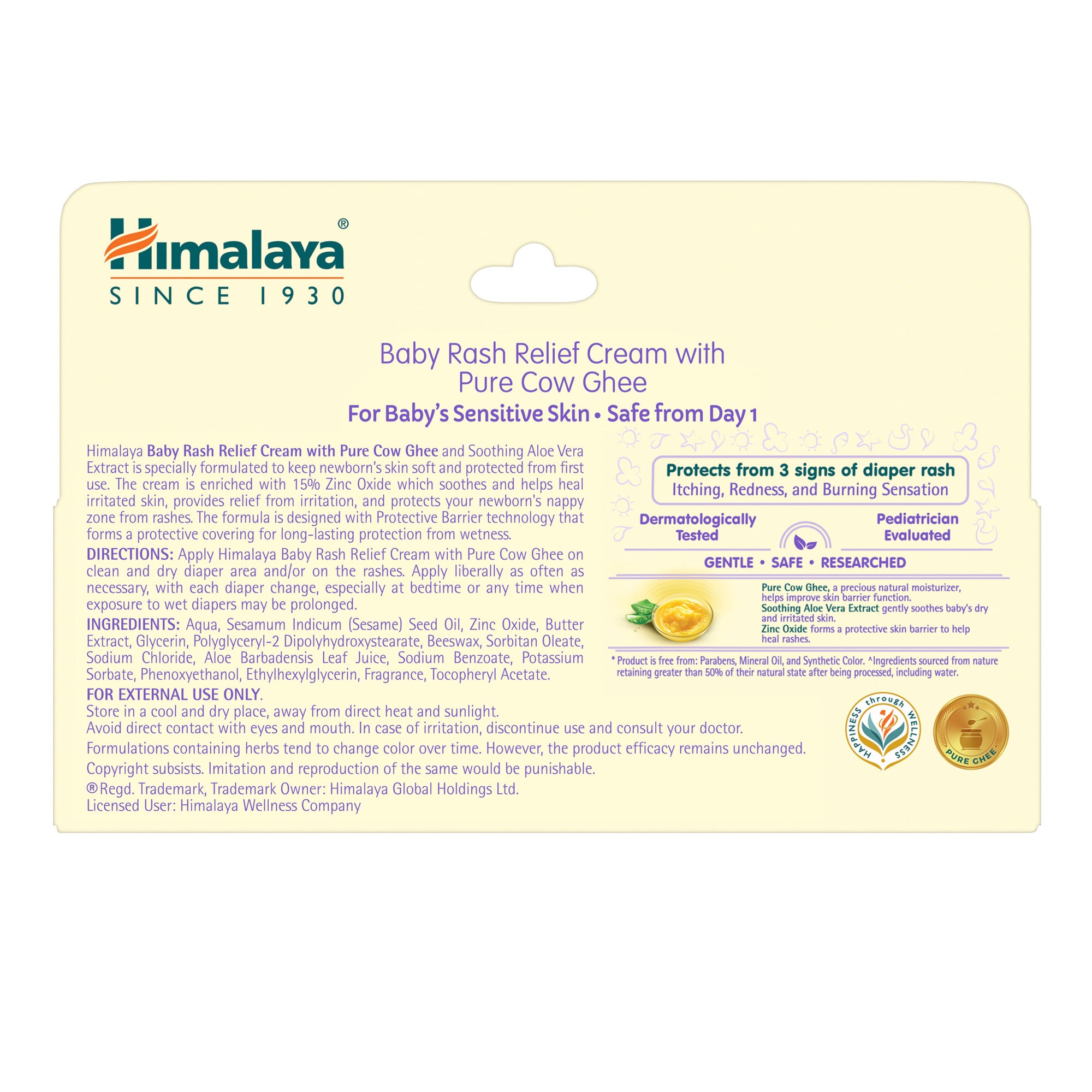 Himalaya Baby Rash Relief Cream with Pure Cow Ghee 50g BOP