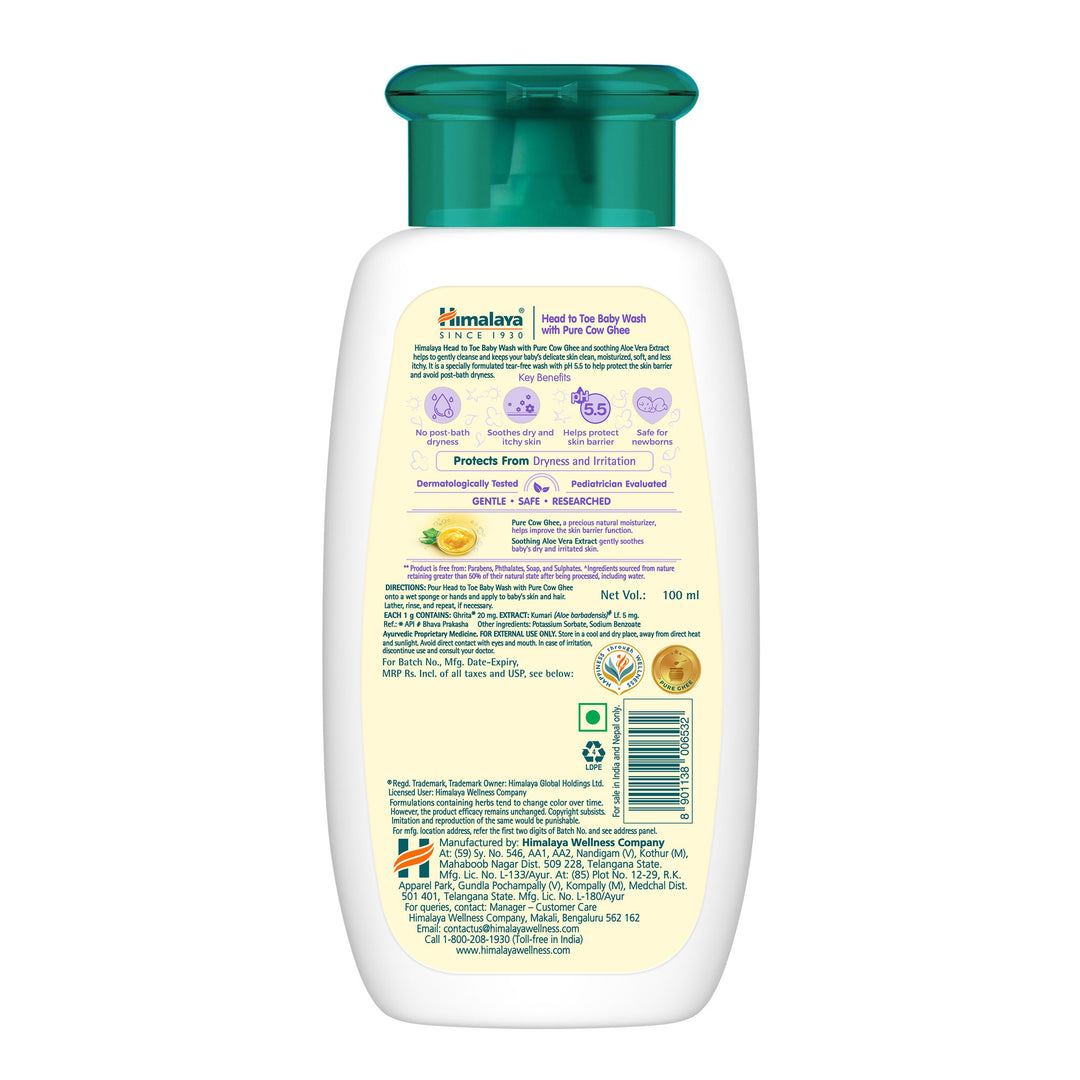 Buy Himalaya Head to Toe Baby Wash with Pure Cow Ghee 100ml, 400ml