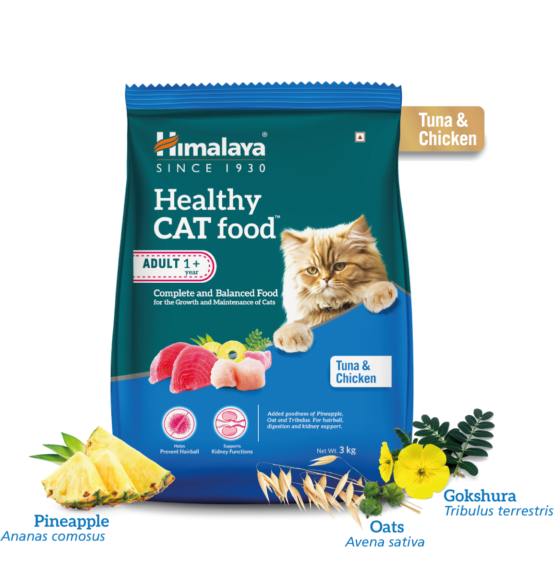 Himalaya Healthy CAT food Adult - Tuna and Chicken FOP