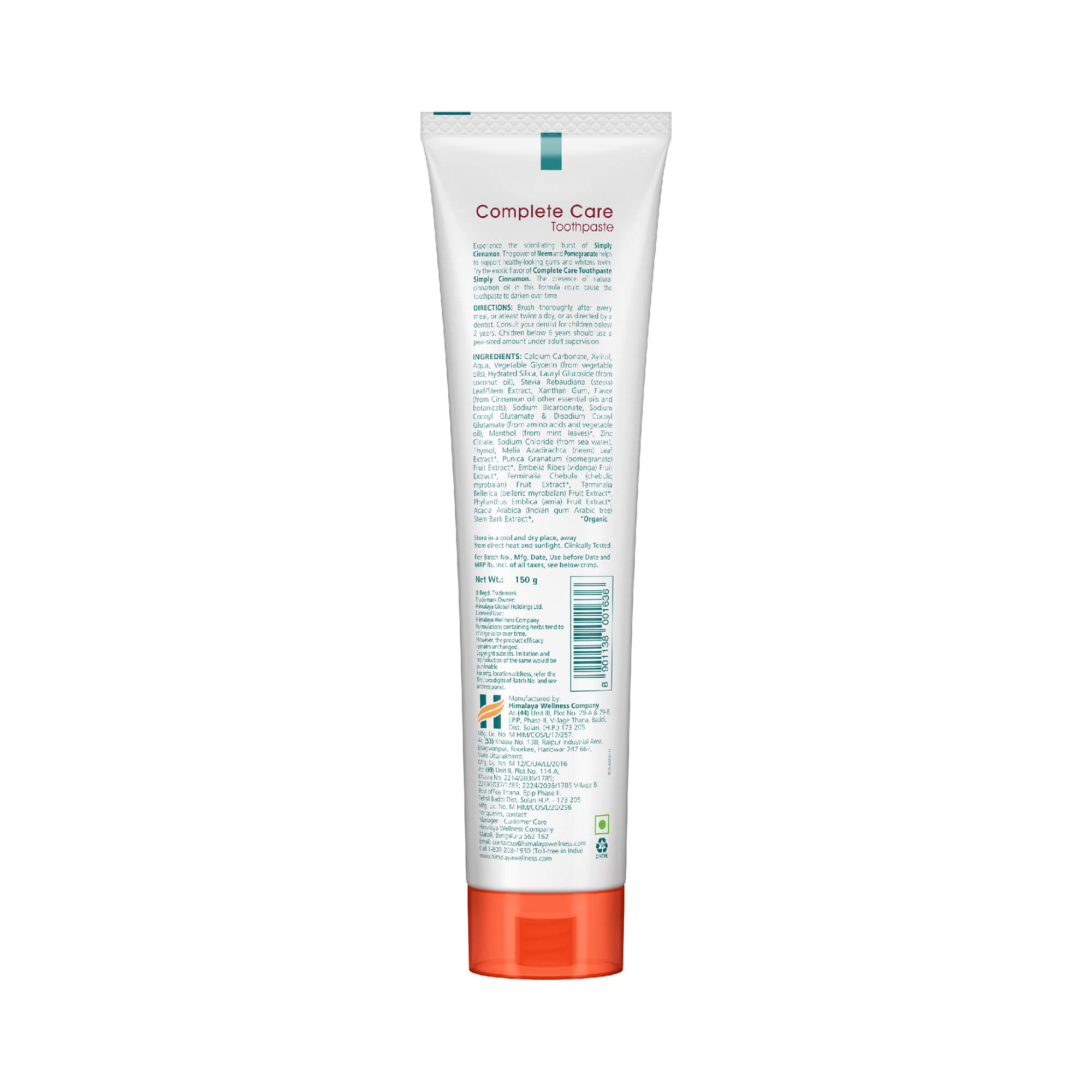  Himalaya BOTANIQUE Complete Care Toothpaste (Simply Cinnamon) Ingredients