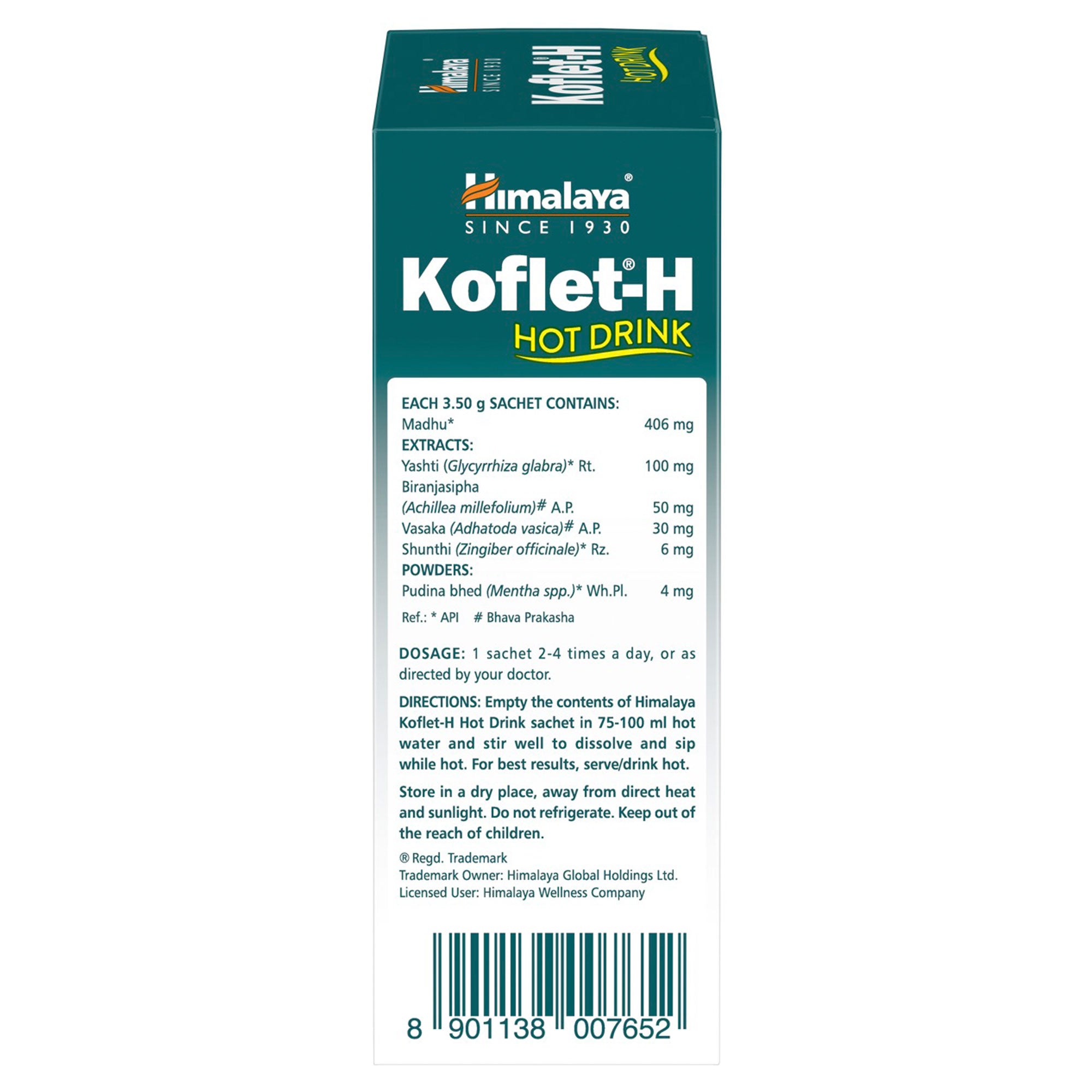 Himalaya Koflet-H Hot Drink 10s Side 3