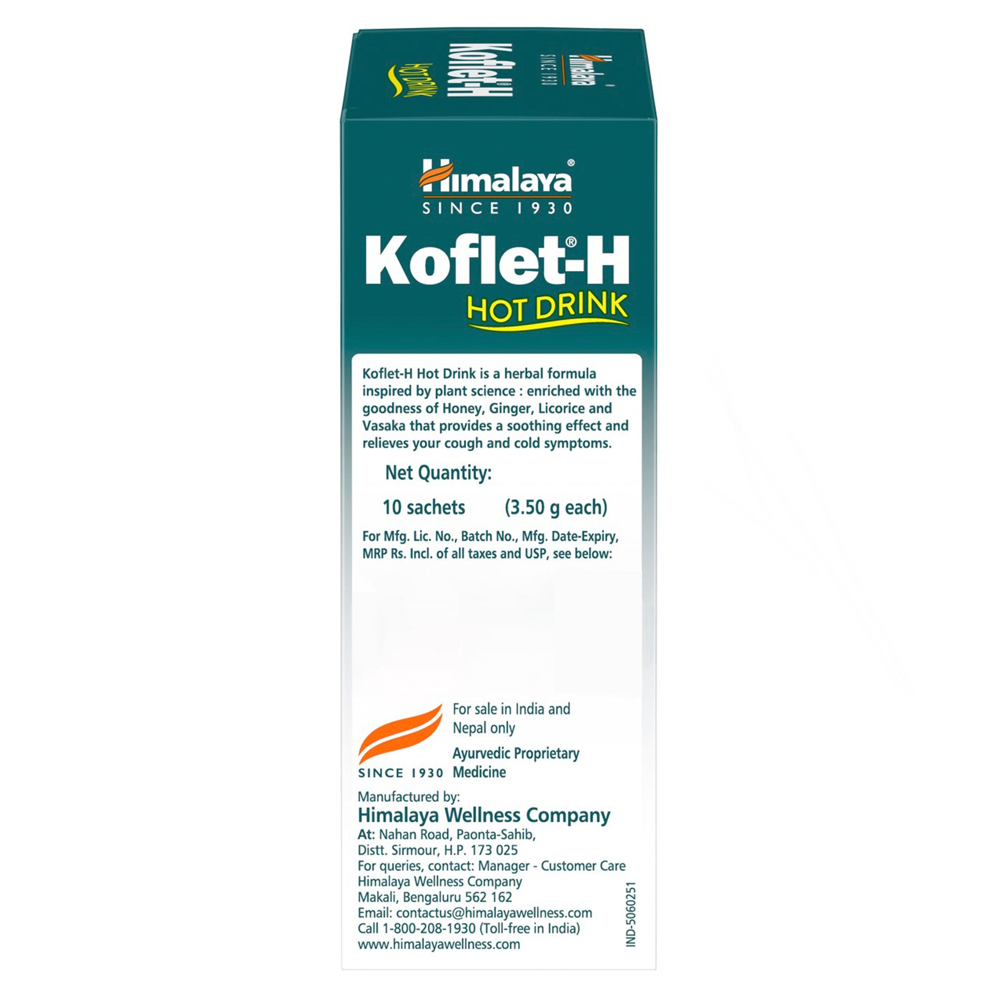 Himalaya Koflet-H Hot Drink 10s Side 4