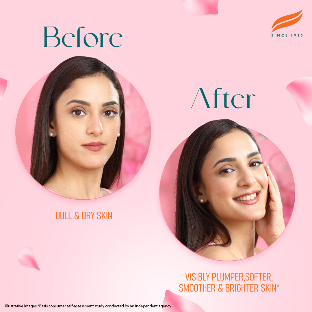 Himalaya Natural Glow Rose Face Serum 300ml - Before & After effect