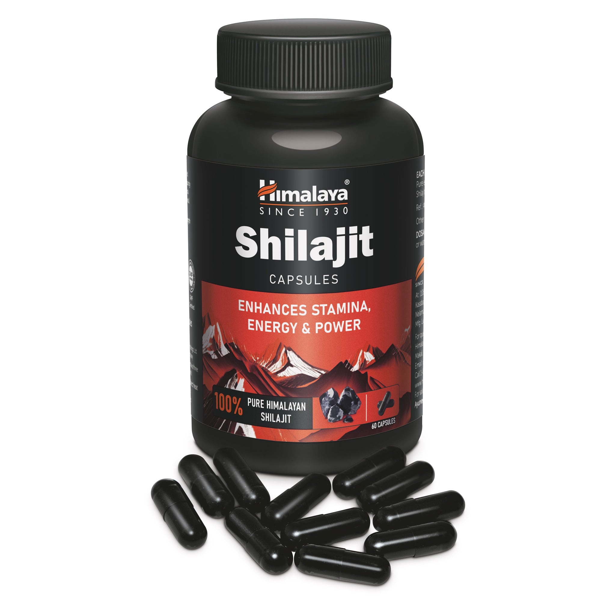  Himalaya Shilajit Capsules FOP with capsules