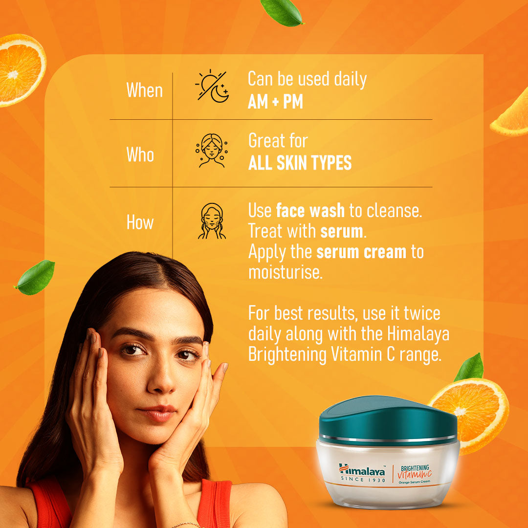 Himalaya Brightening Vitamin C Orange Face Serum Cream - How to use