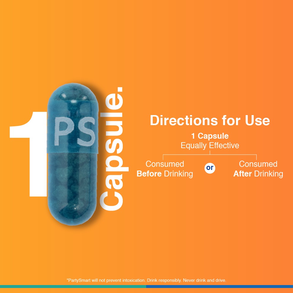 PartySmart Anti-Hangover Capsules | Cannister Pack