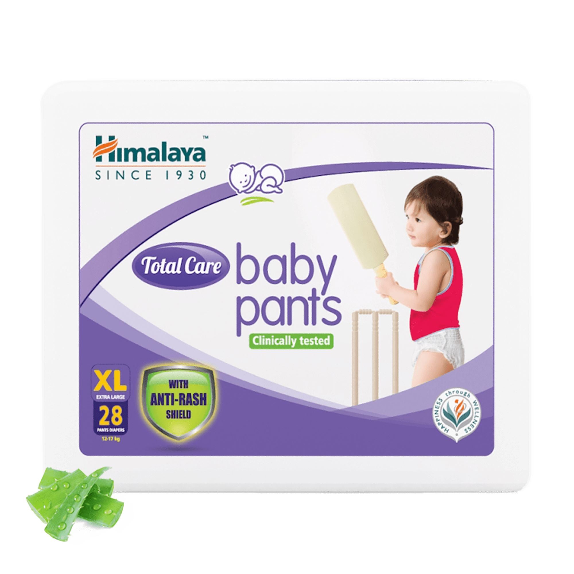 Buy Himalaya Total Care Baby Pants Diapers XLarge XL 74 Count 12   17 kg With AntiRash Shield Indian Aloe Vera and Yashad Bhasma Silky  Soft Inner Layer Online at Low Prices