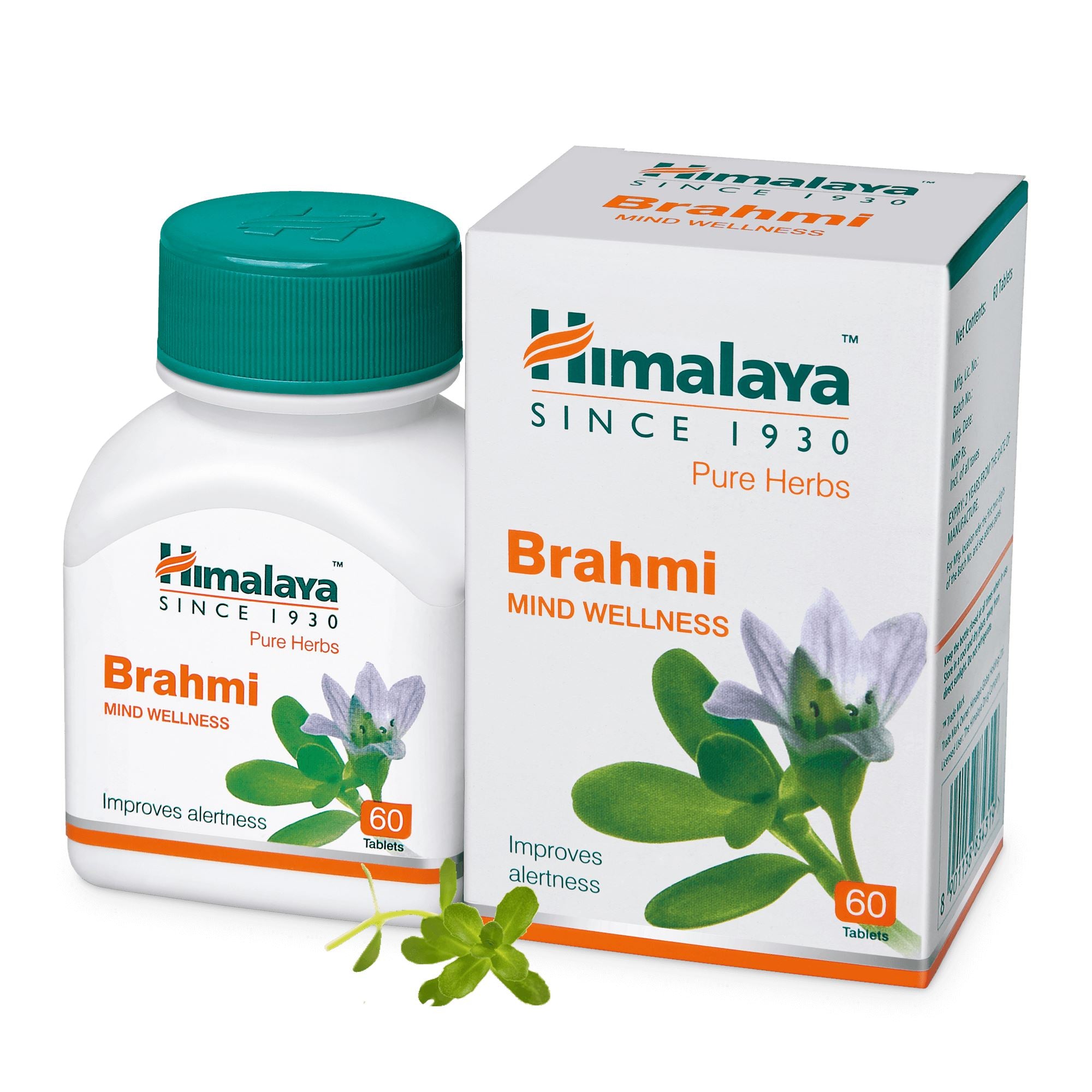 Himalaya Brahmi 60 Tablets - Helps calm the mind, promote clarity of thought, and memory consolidation