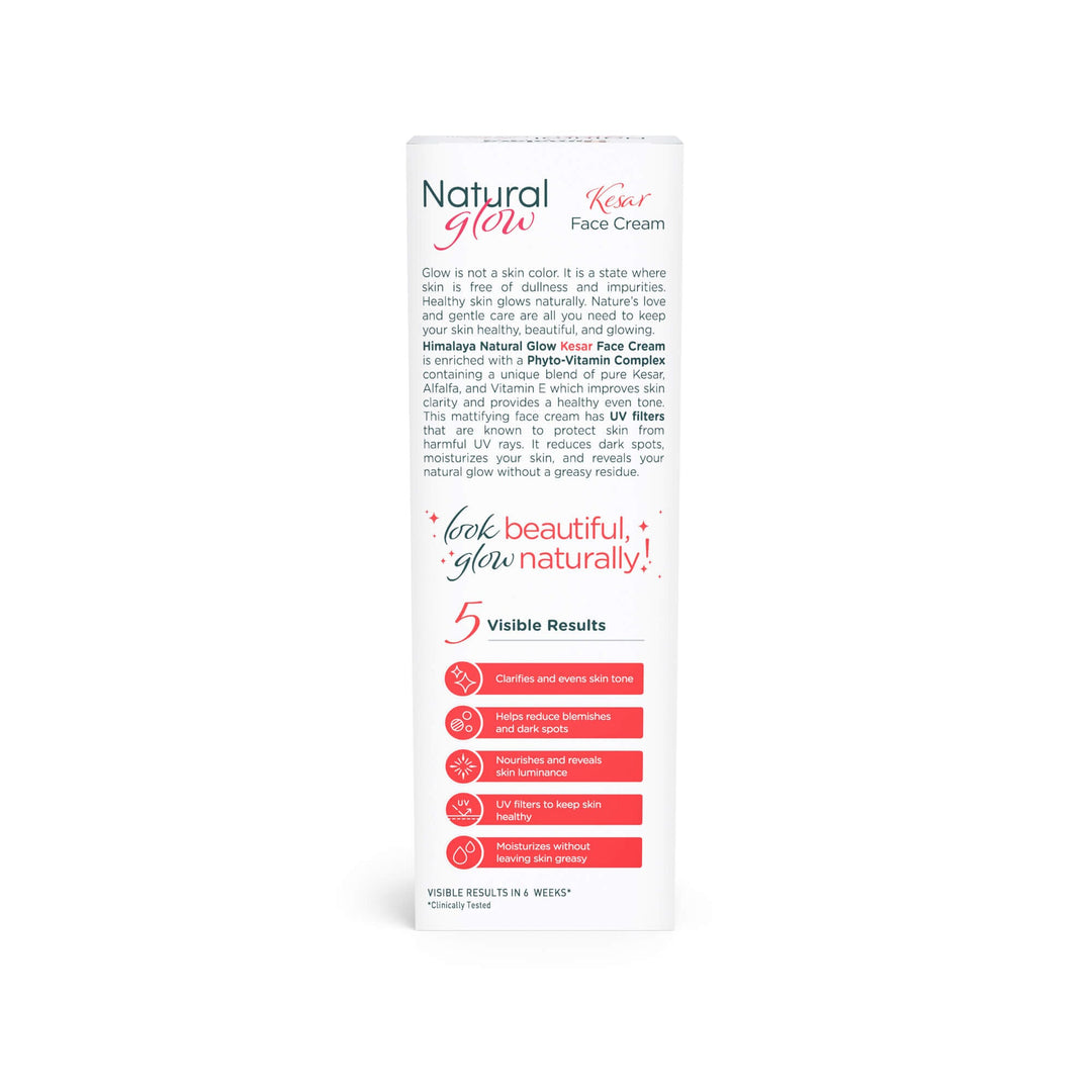 Himalaya Natural Glow Kesar Face Cream - Reduces Dark Spots – Himalaya ...