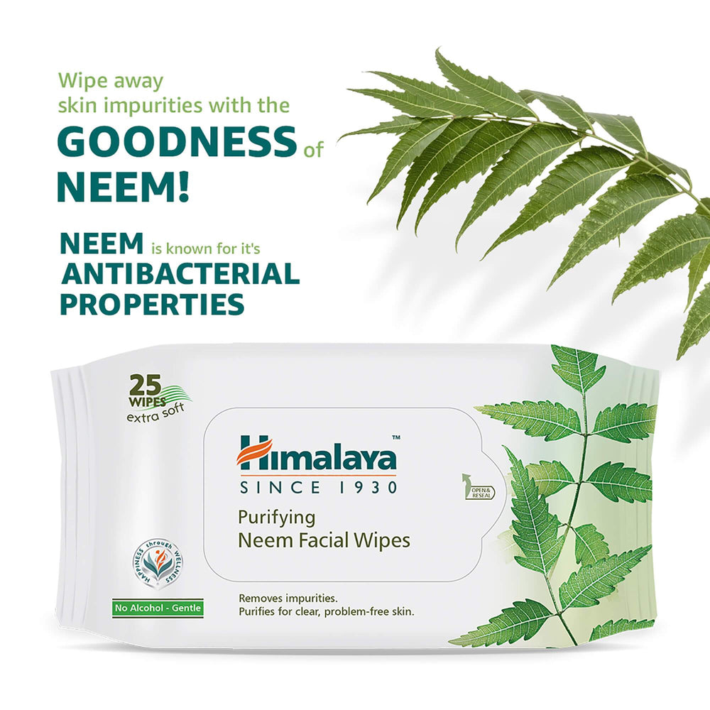 Himalaya Purifying Neem Facial Wipes 25s - Removes Impurities ...