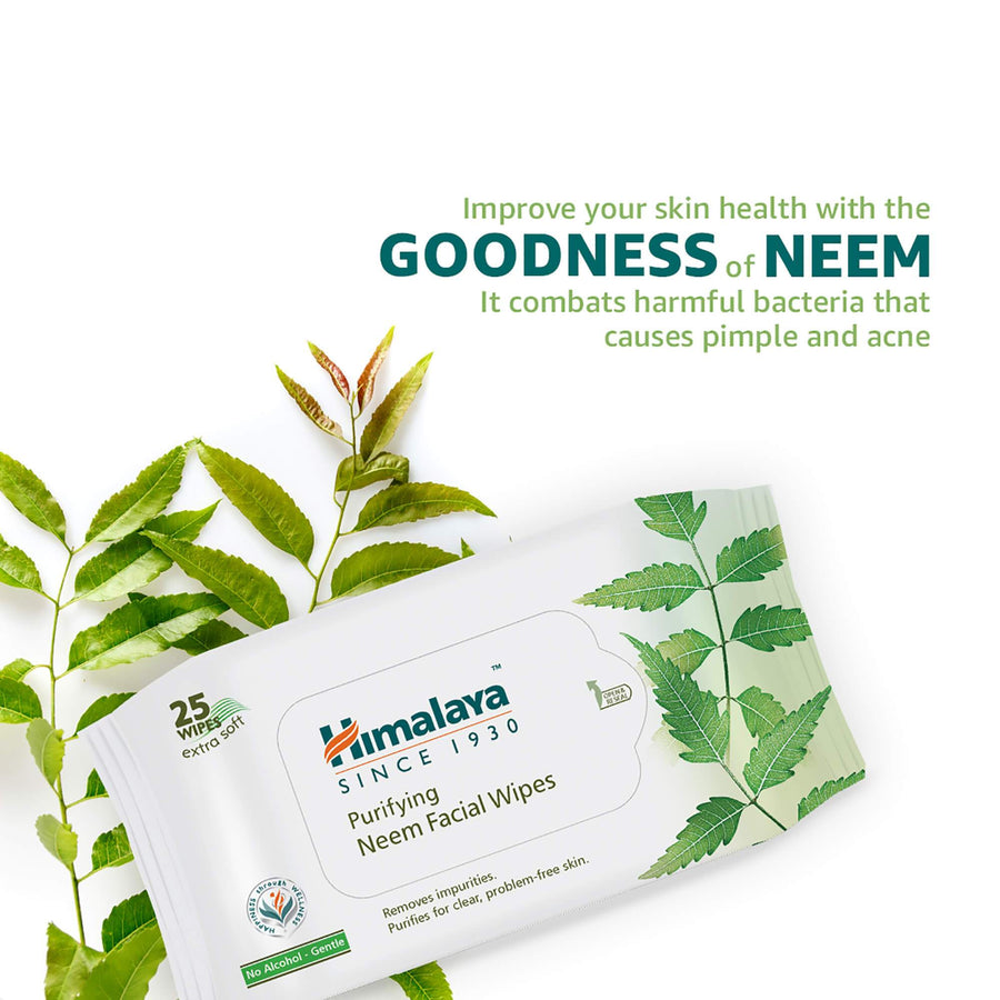 Himalaya Purifying Neem Facial Wipes 25s - Removes Impurities ...