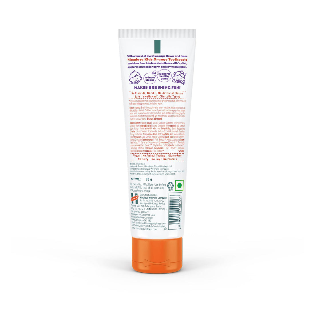 Buy Himalaya Kids Orange Toothpaste 80g - Usage, Ingredients – Himalaya ...