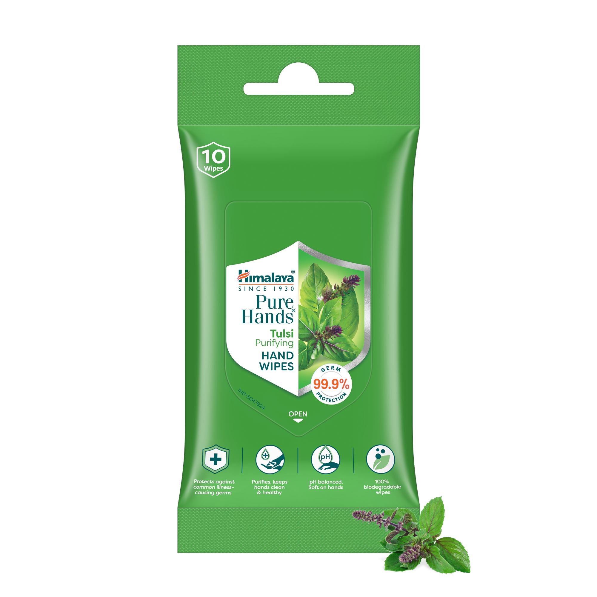 Himalaya Pure Hands Tulsi Purifying Hand Wipes - Sanitizing Wipes 10s