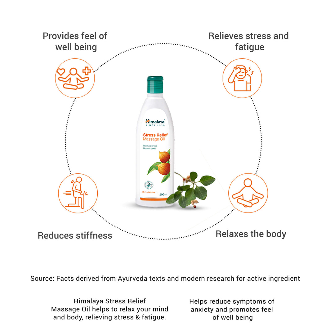 Himalaya Stress Relief Massage Oil Relieves stress, Relaxes body