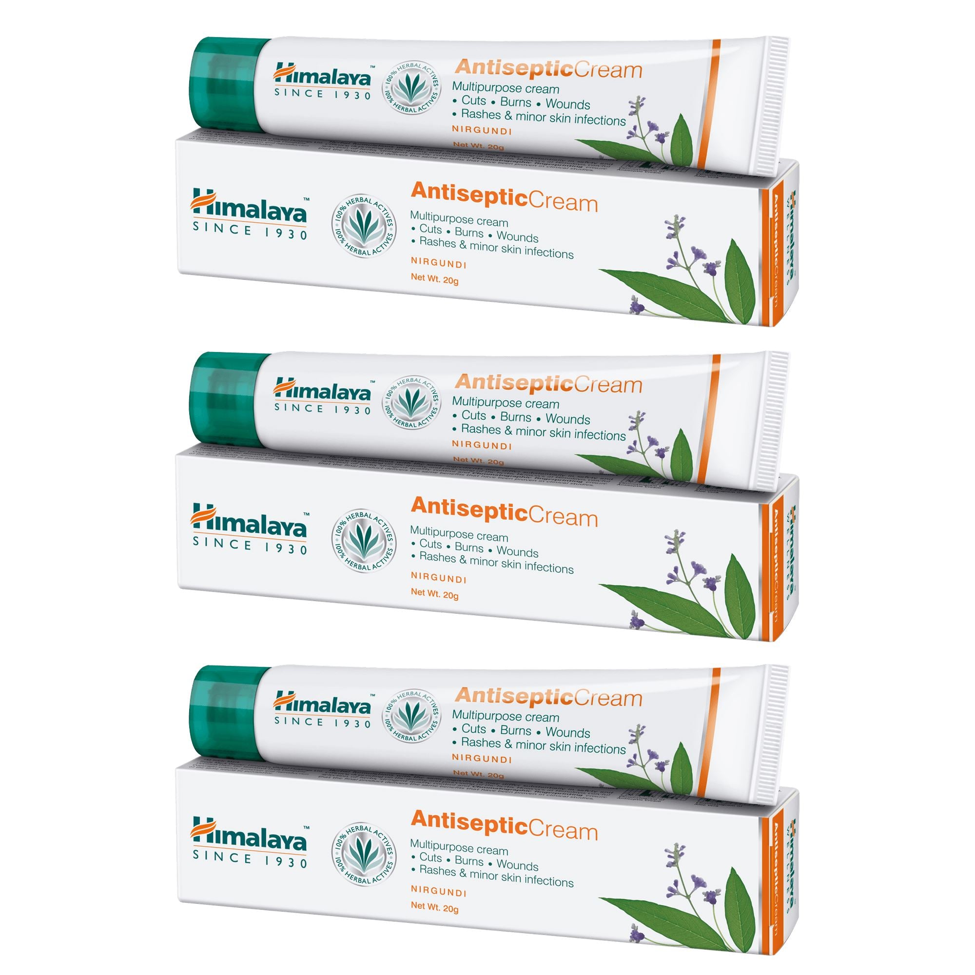 Himalaya Antiseptic Cream 20g x 3 - Heals irritable rashes, sores, prickly heat, and mild skin infections