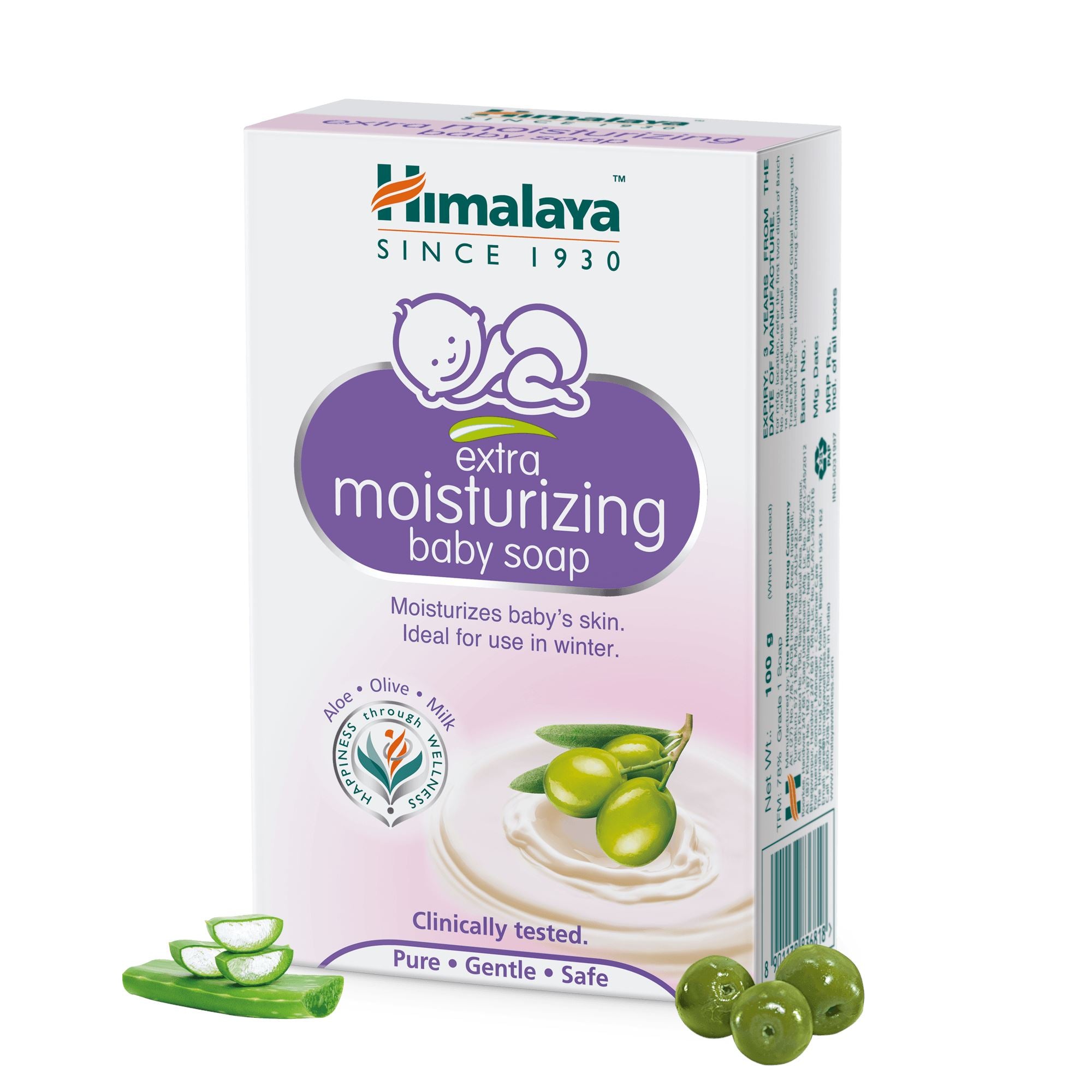 Himalaya extra moisturizing baby soap 100g - Gently cleanses without causing post-bath dryness