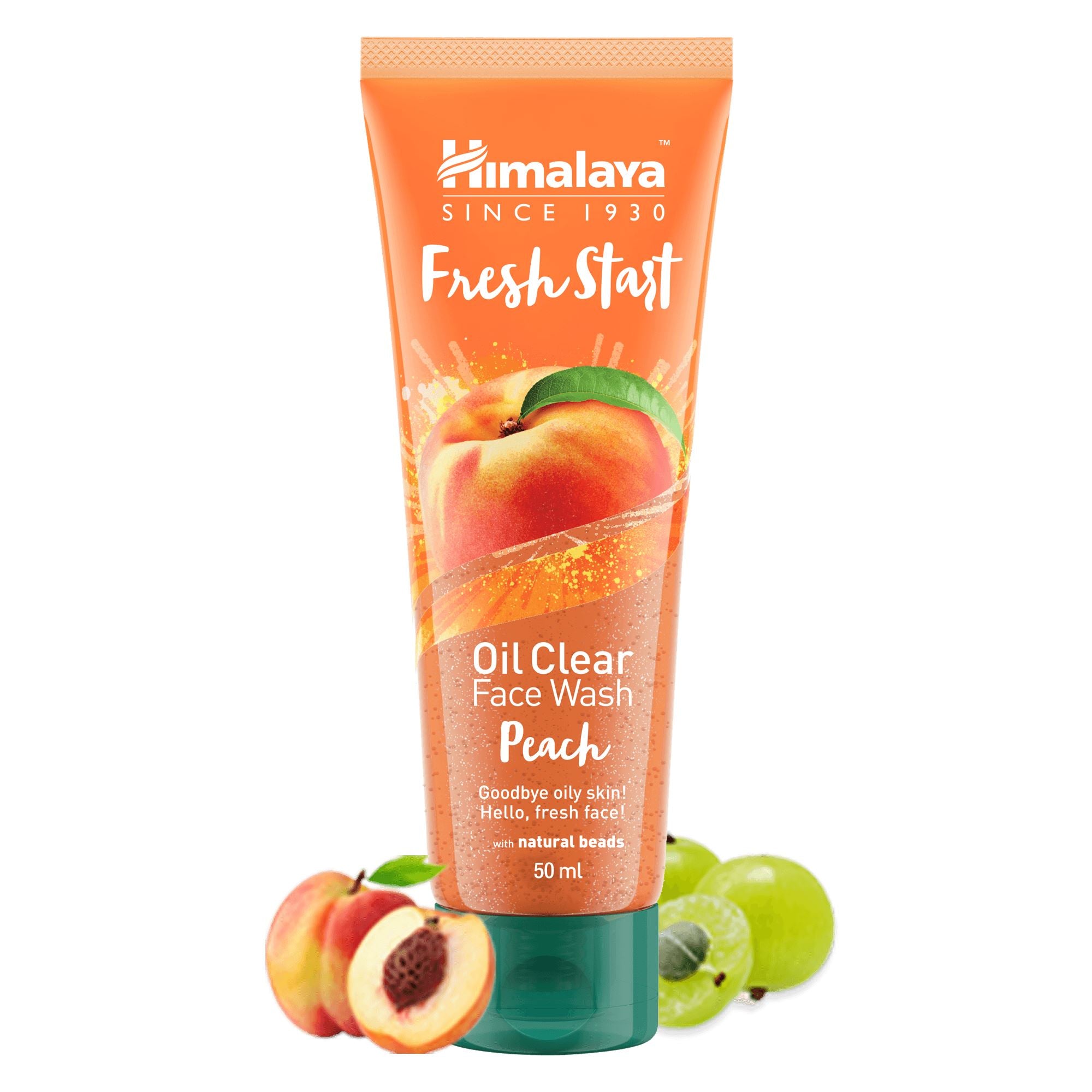 Himalaya Fresh Start Oil Clear Peach Face Wash 50ml - Helps remove excess oil, dirt, and impurities