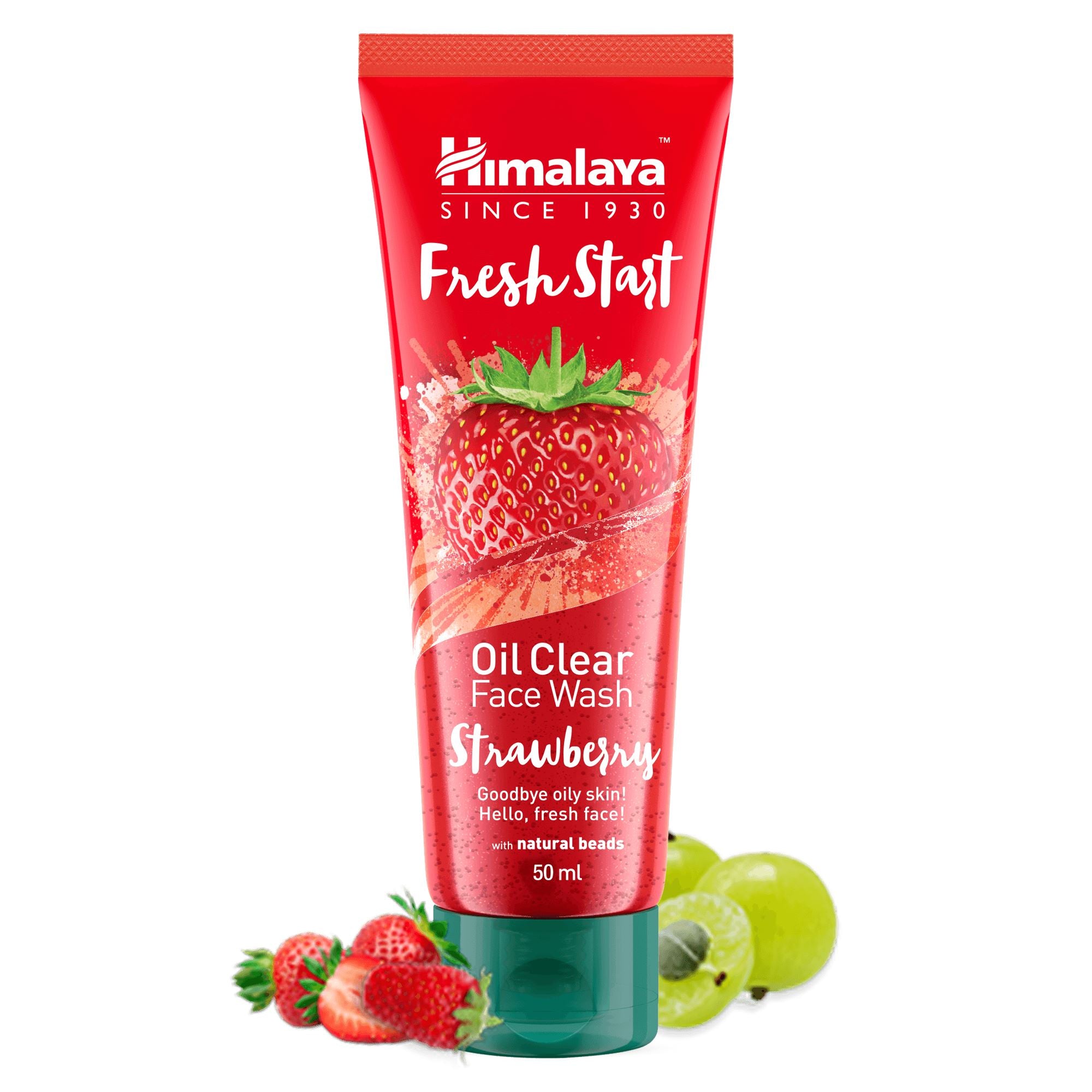 Himalaya Fresh Start Oil Clear Strawberry Face Wash 50ml - Helps remove excess oil, dirt, and impurities