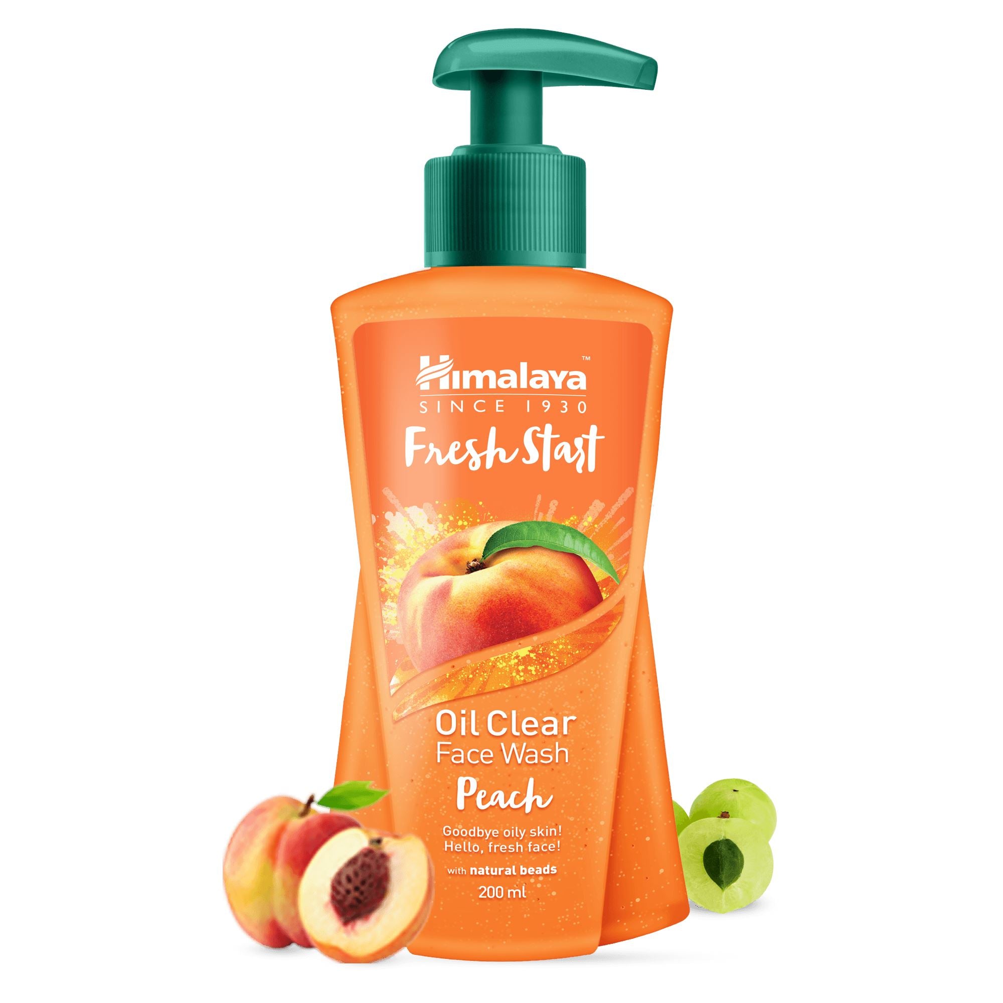 Himalaya Fresh Start Oil Clear Peach Face Wash 200ml - Helps remove excess oil, dirt, and impurities