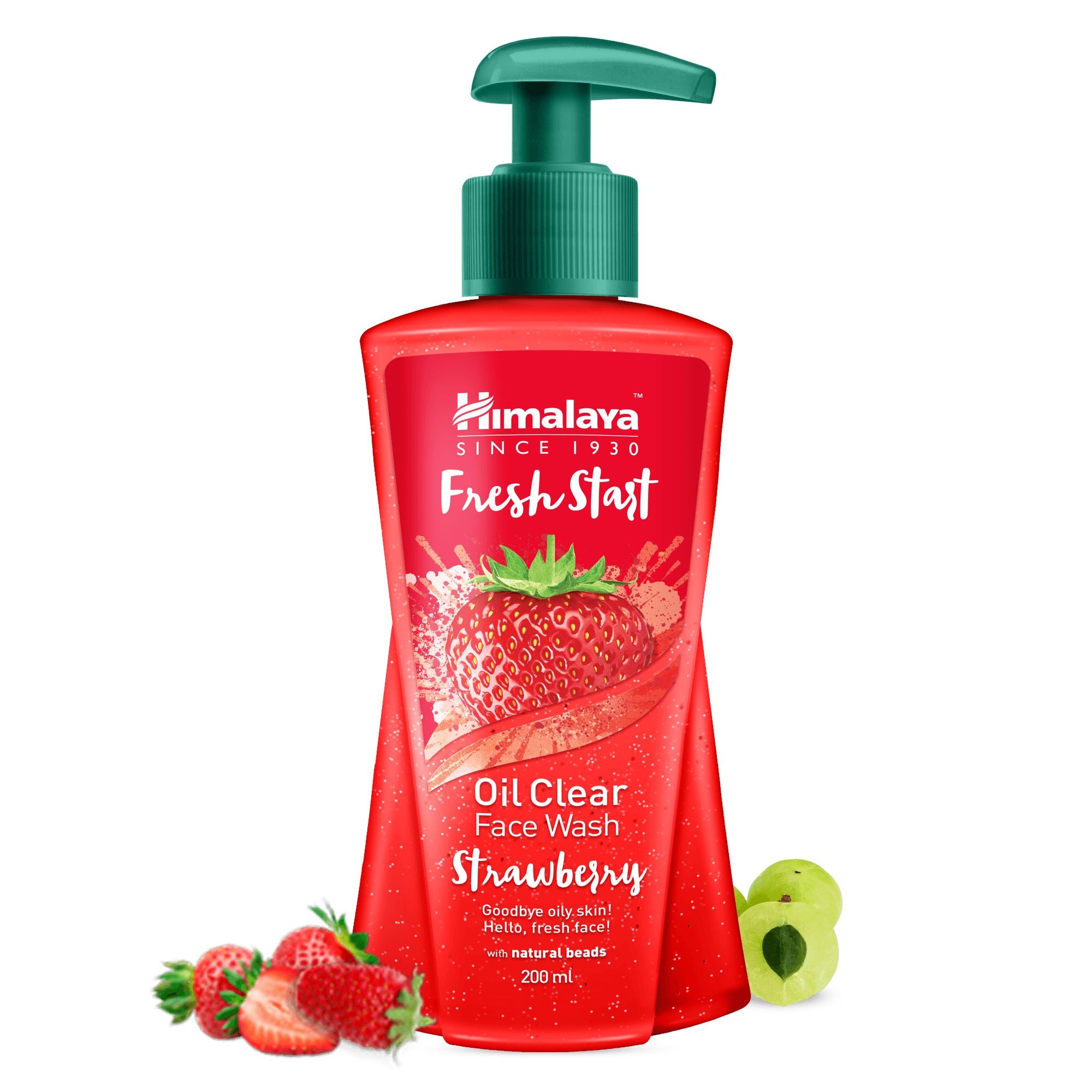 Himalaya Fresh Start Oil Clear Strawberry Face Wash 200ml - Helps remove excess oil, dirt, and impurities