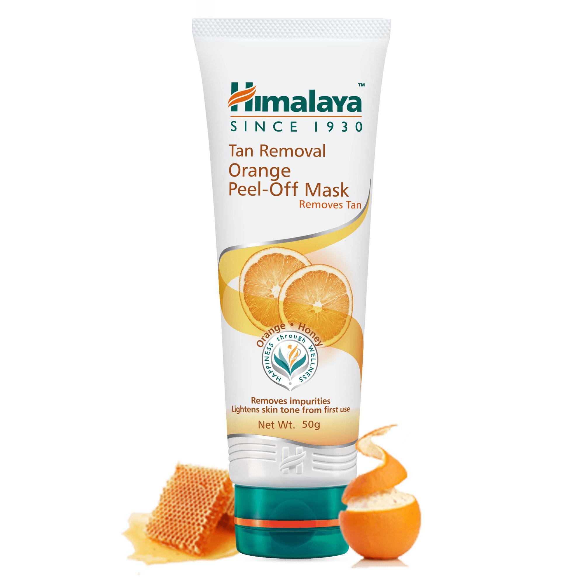 Himalaya Tan Removal Orange Peel-Off Mask 50g - Removes impurities. Lightens skin tone from first use